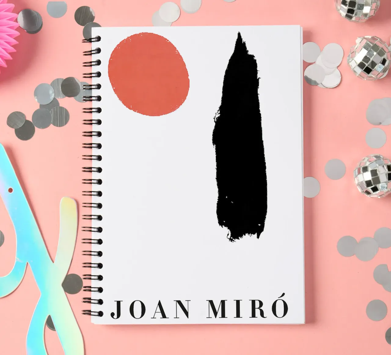 Joan Miro Minimalist Dots and Line spiral notebook by phillipp veisenberg