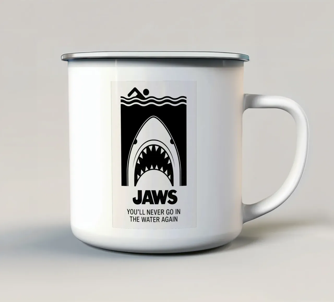 Jaws Emaille Tasse von MoviesArt