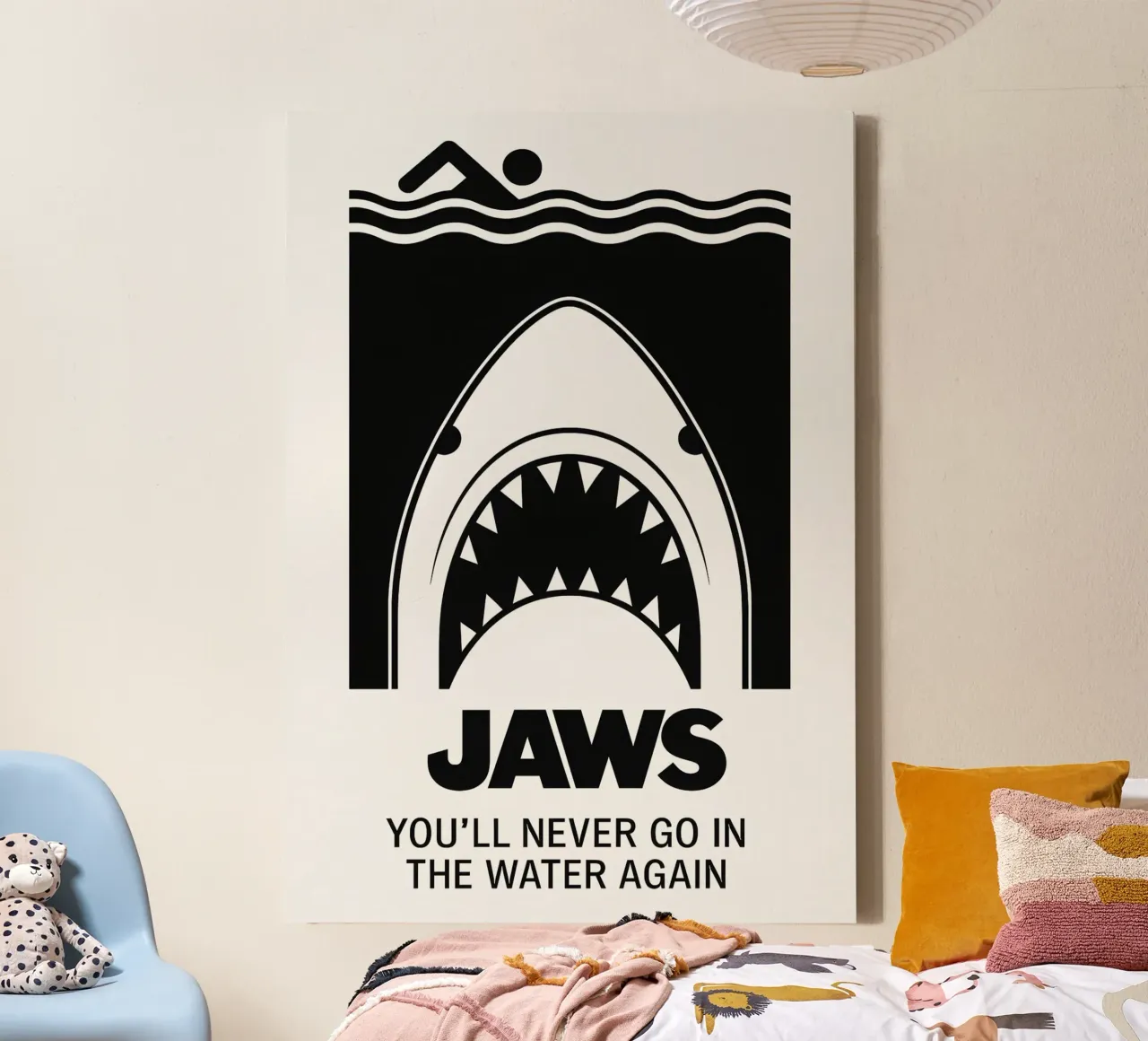 Jaws tela con Cornice a cassetta da MoviesArt