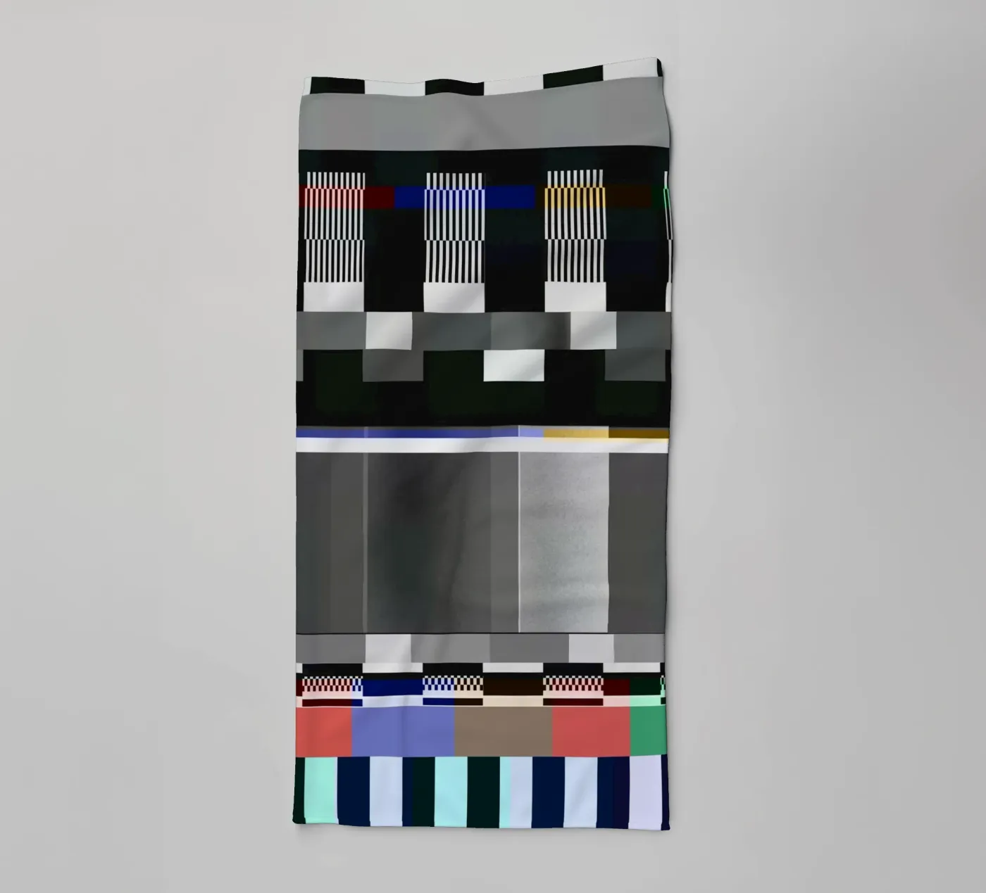 Glitches pattern 10 towel by Little Dean