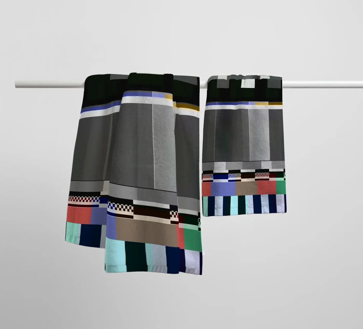 Glitches pattern 10 towel by Little Dean