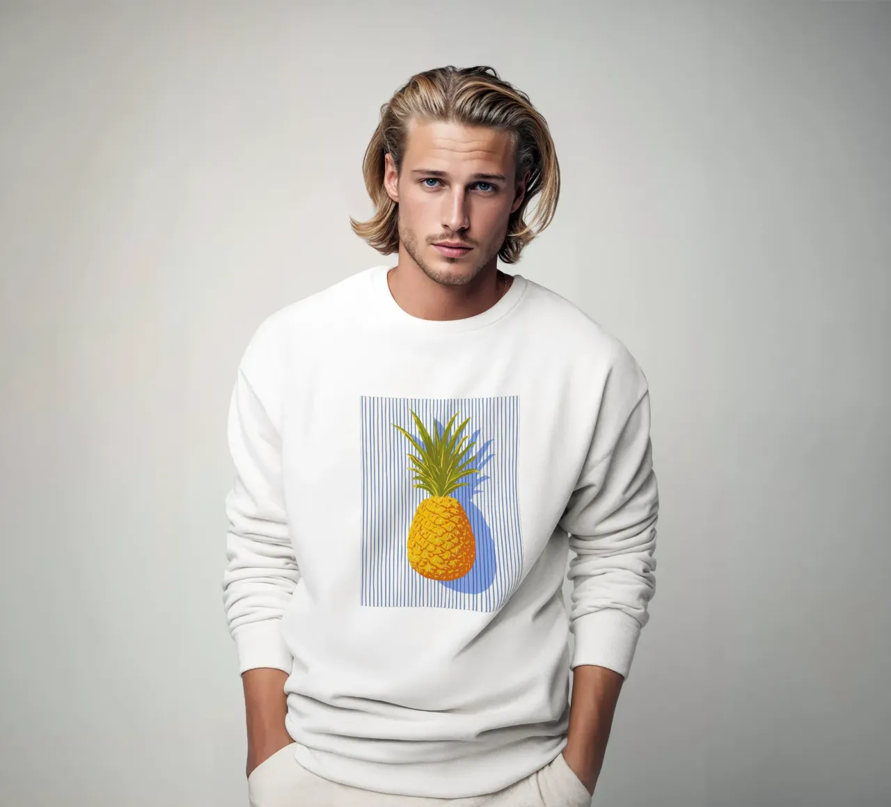 L'ananas ama le strisce felpa da Carinaprint