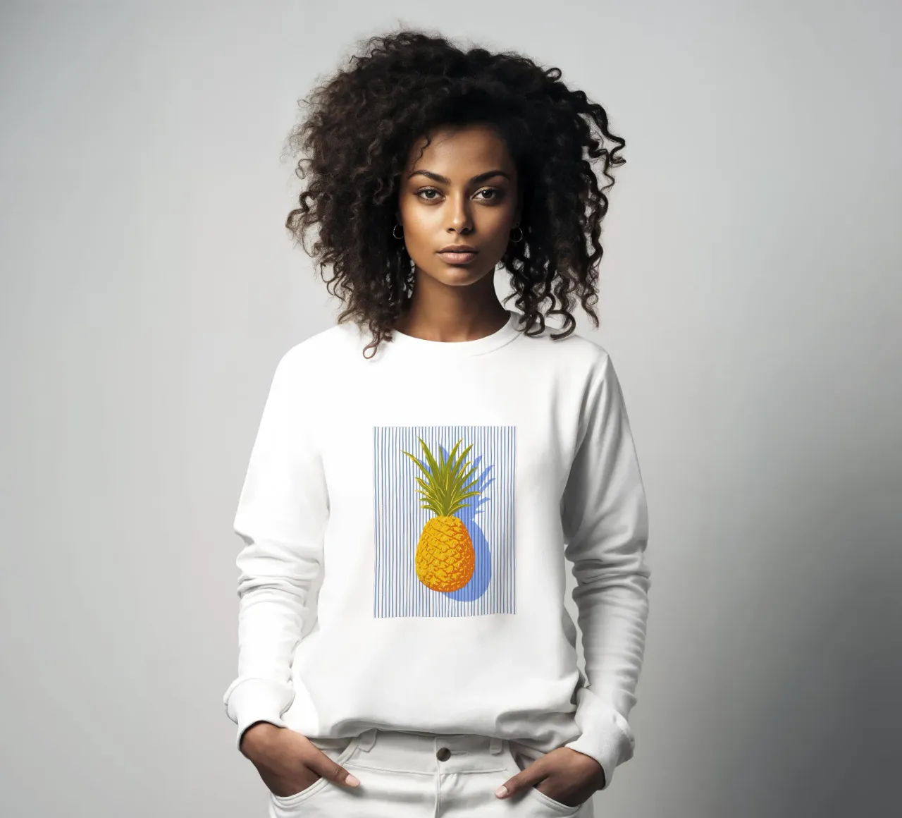 L'ananas ama le strisce felpa da Carinaprint