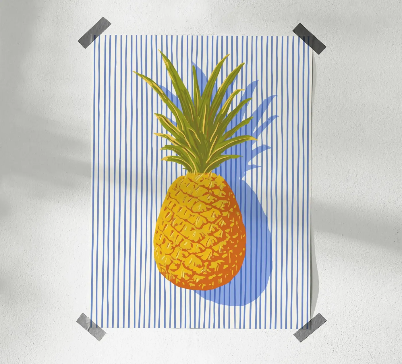 Pineapple Loves Stripes poster by Carinaprint