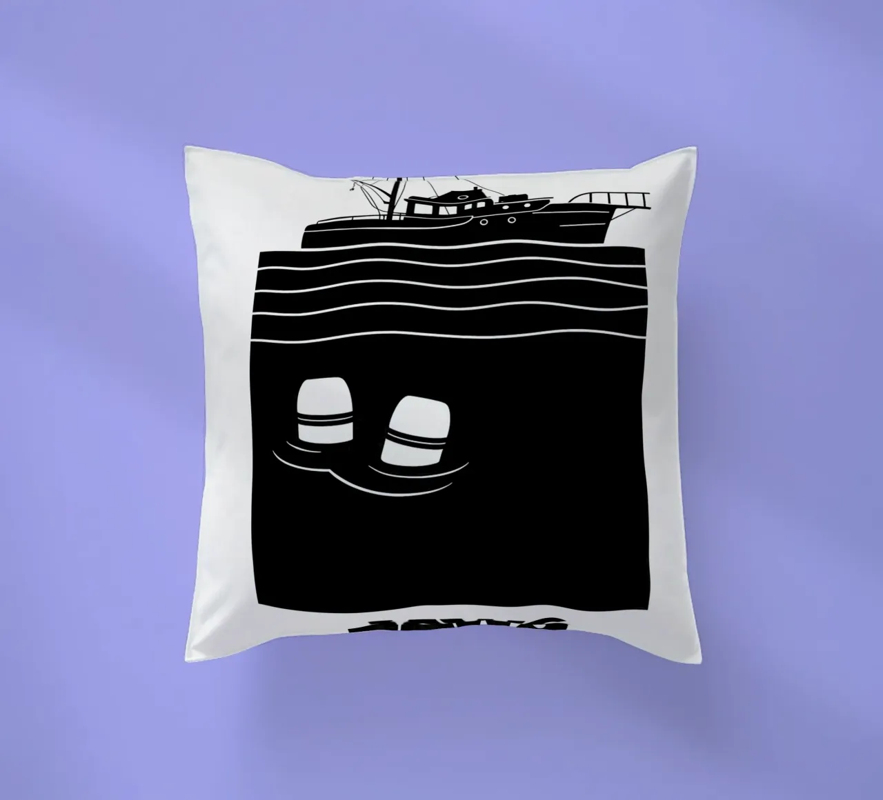 Jaws Print cuscino da MoviesArt