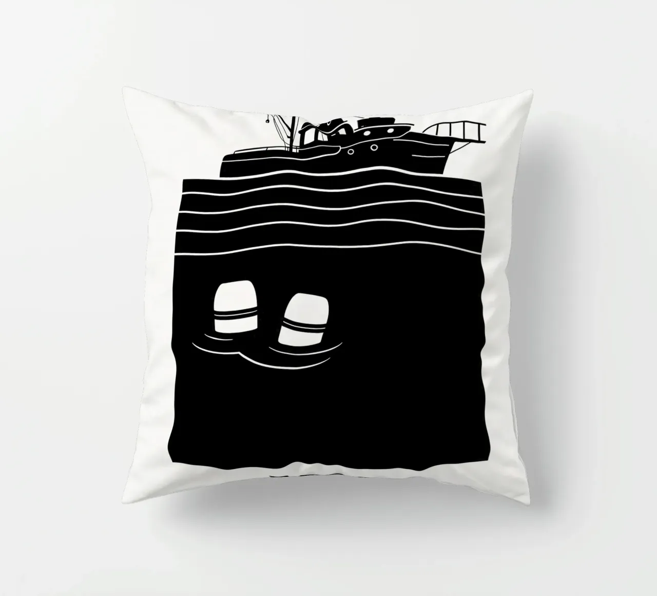 Jaws Print cuscino da MoviesArt