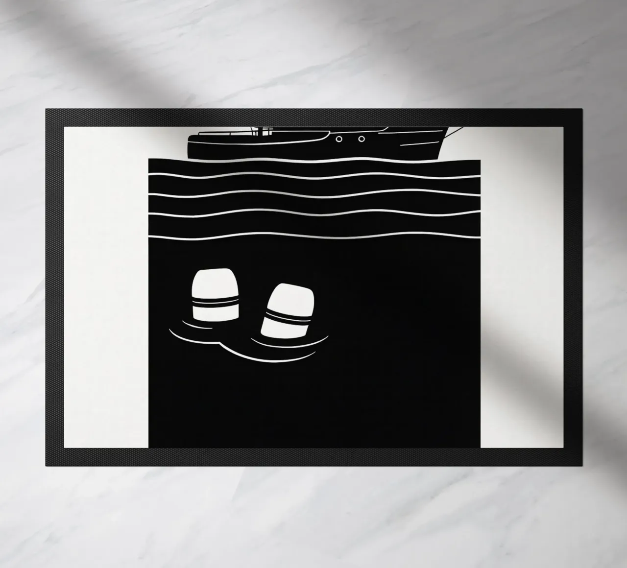 Jaws Print doormat by MoviesArt