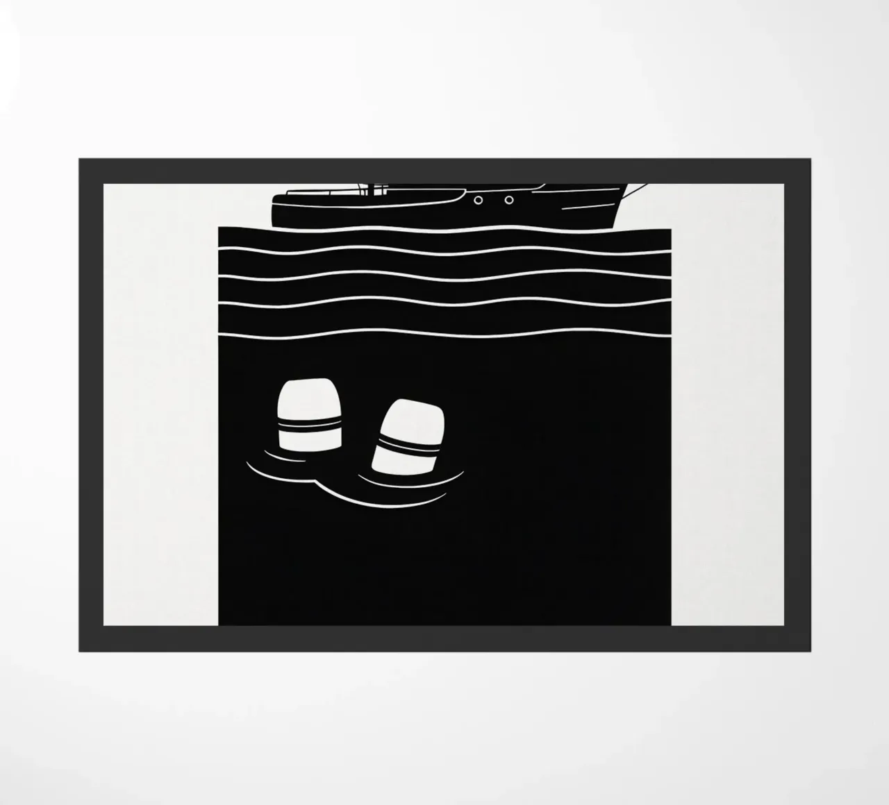 Jaws Print doormat by MoviesArt