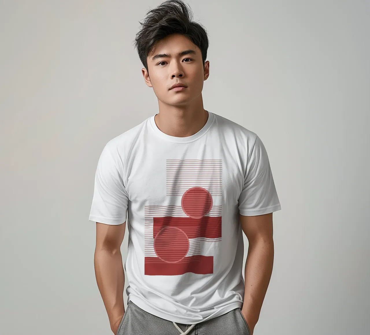 Geometric Minimal Terracotta t-shirt da SilverPegasus