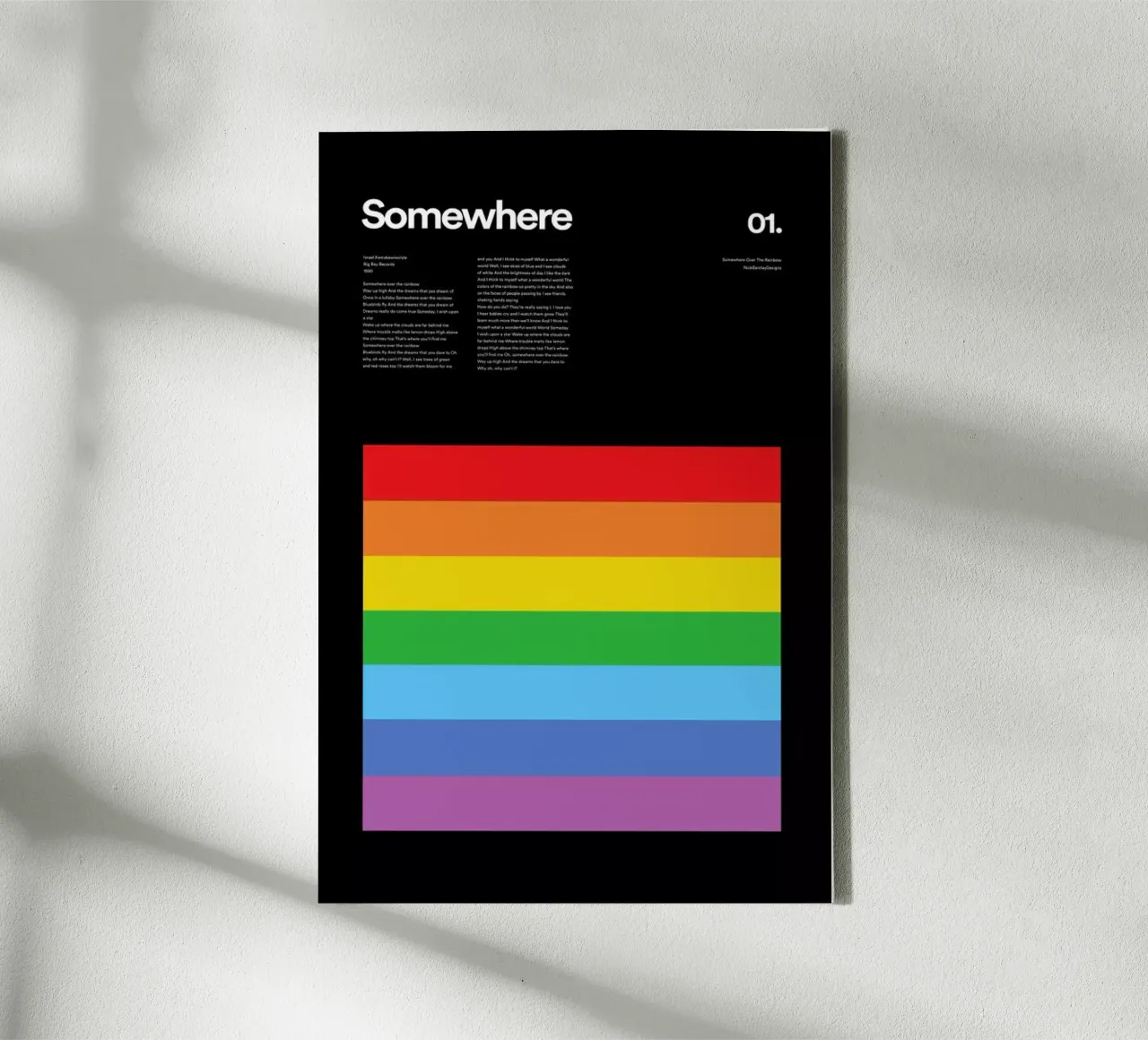 Somewhere over the Rainbow 01 tela con Cornice a cassetta da Nick Barclay