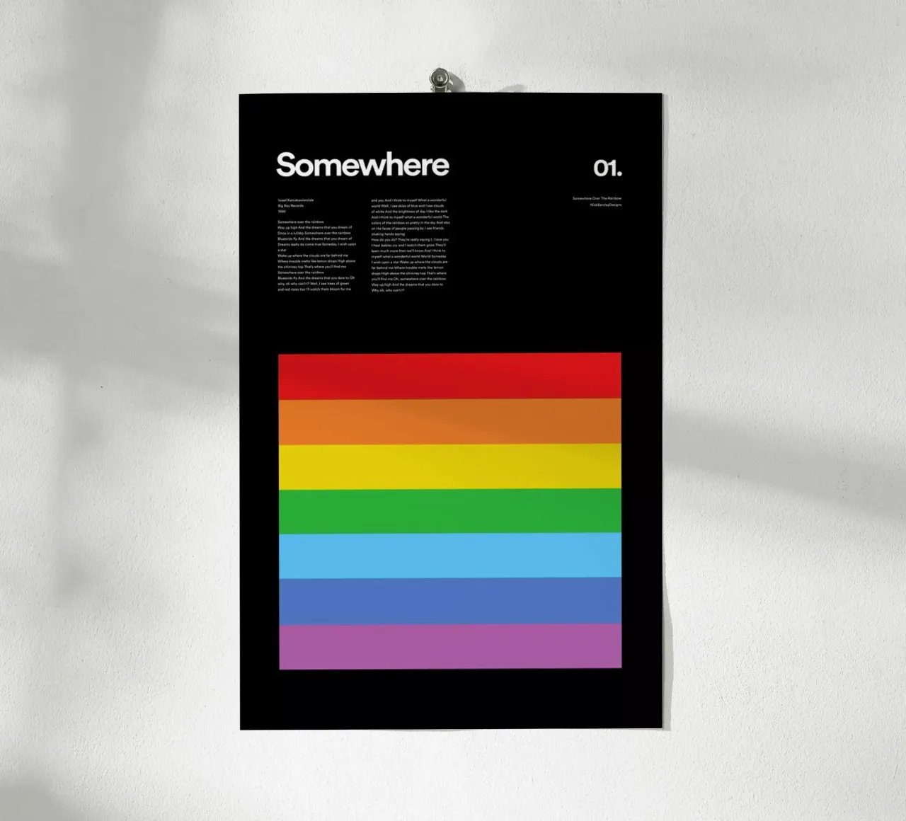 Somewhere over the Rainbow 01 poster con telaio in plastica da Nick Barclay