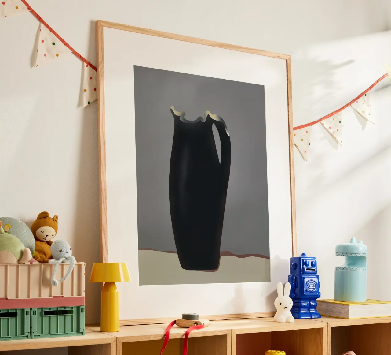 Zerbrochener Krug Poster mit Holzrahmen von Little Dean