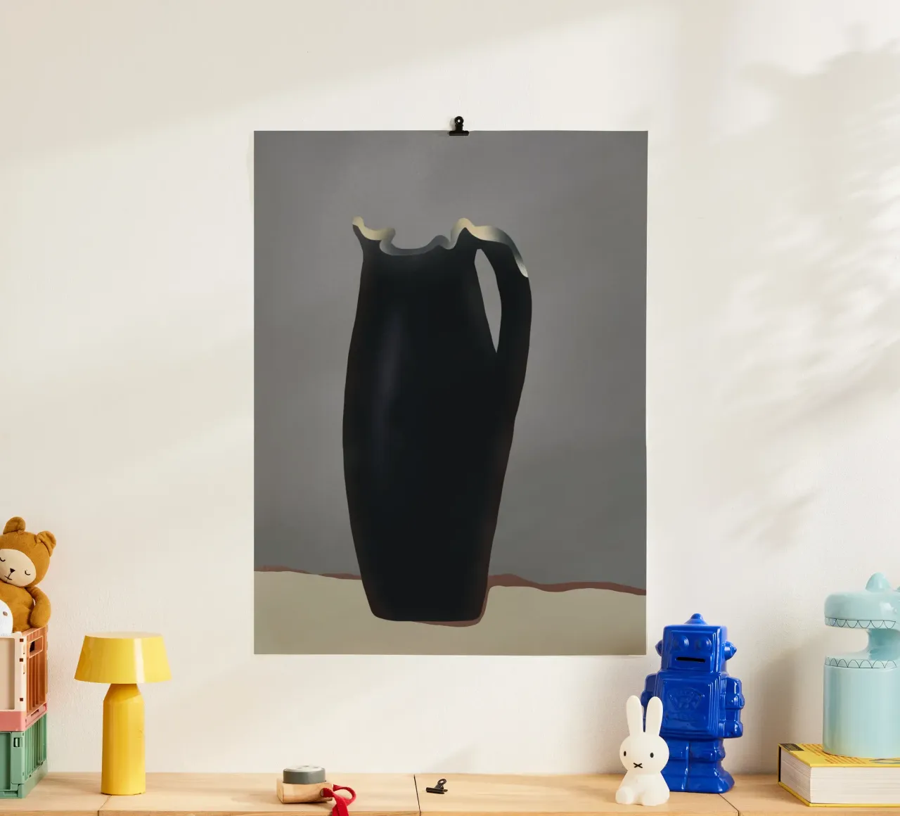 Zerbrochener Krug Poster mit Holzrahmen von Little Dean
