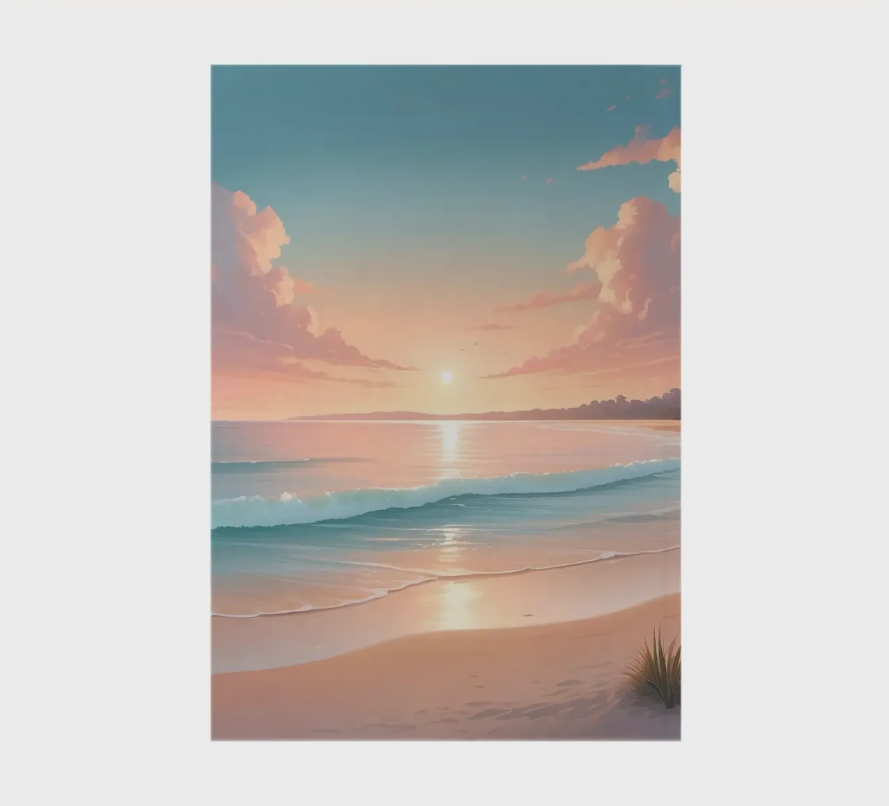 Beautiful sunset over tranquil beach with gentle waves notebook by DesignDoodle