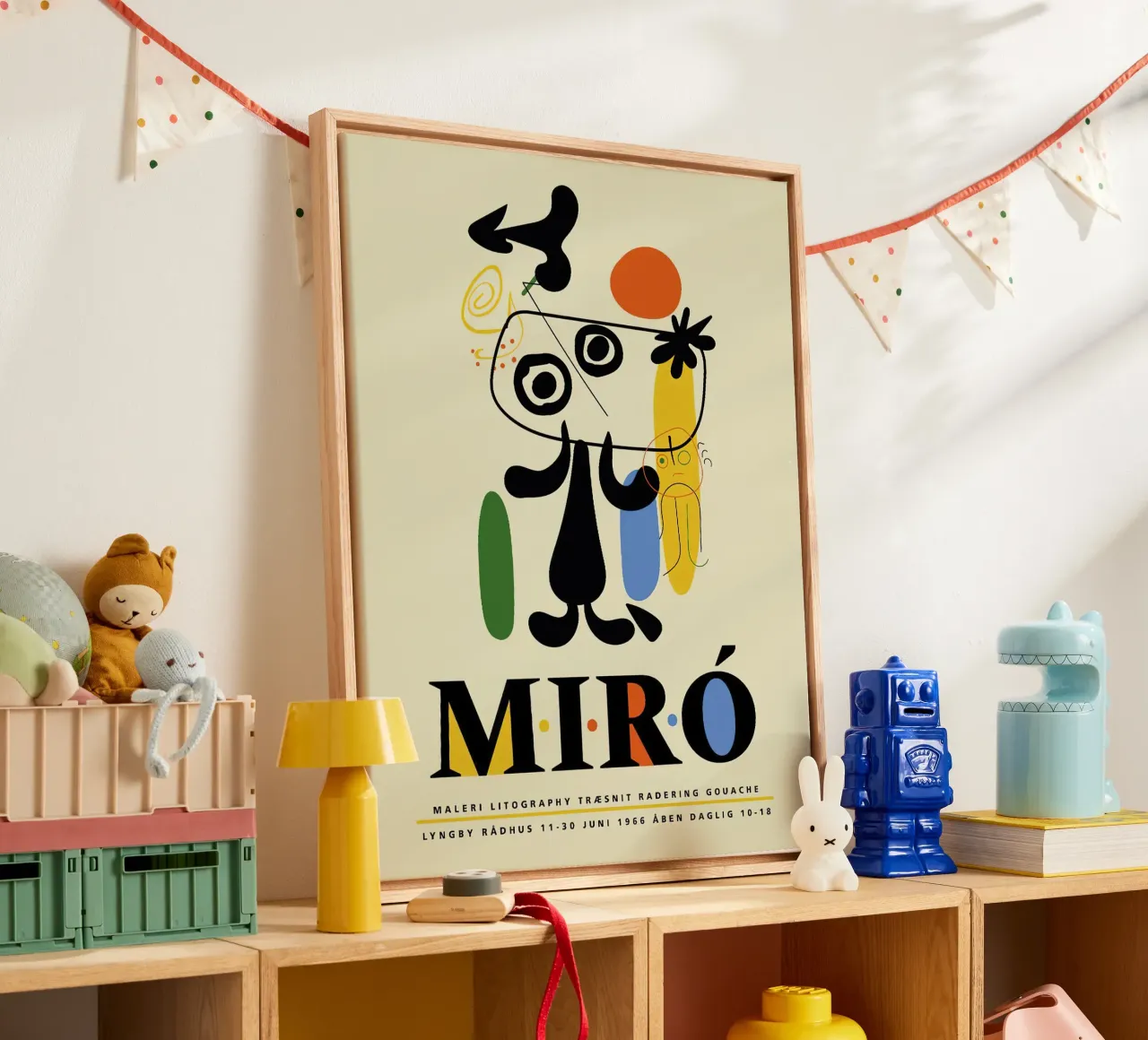 Joan Miro Maleri Lithography Leinwand mit Schattenfugenrahmen von phillipp veisenberg
