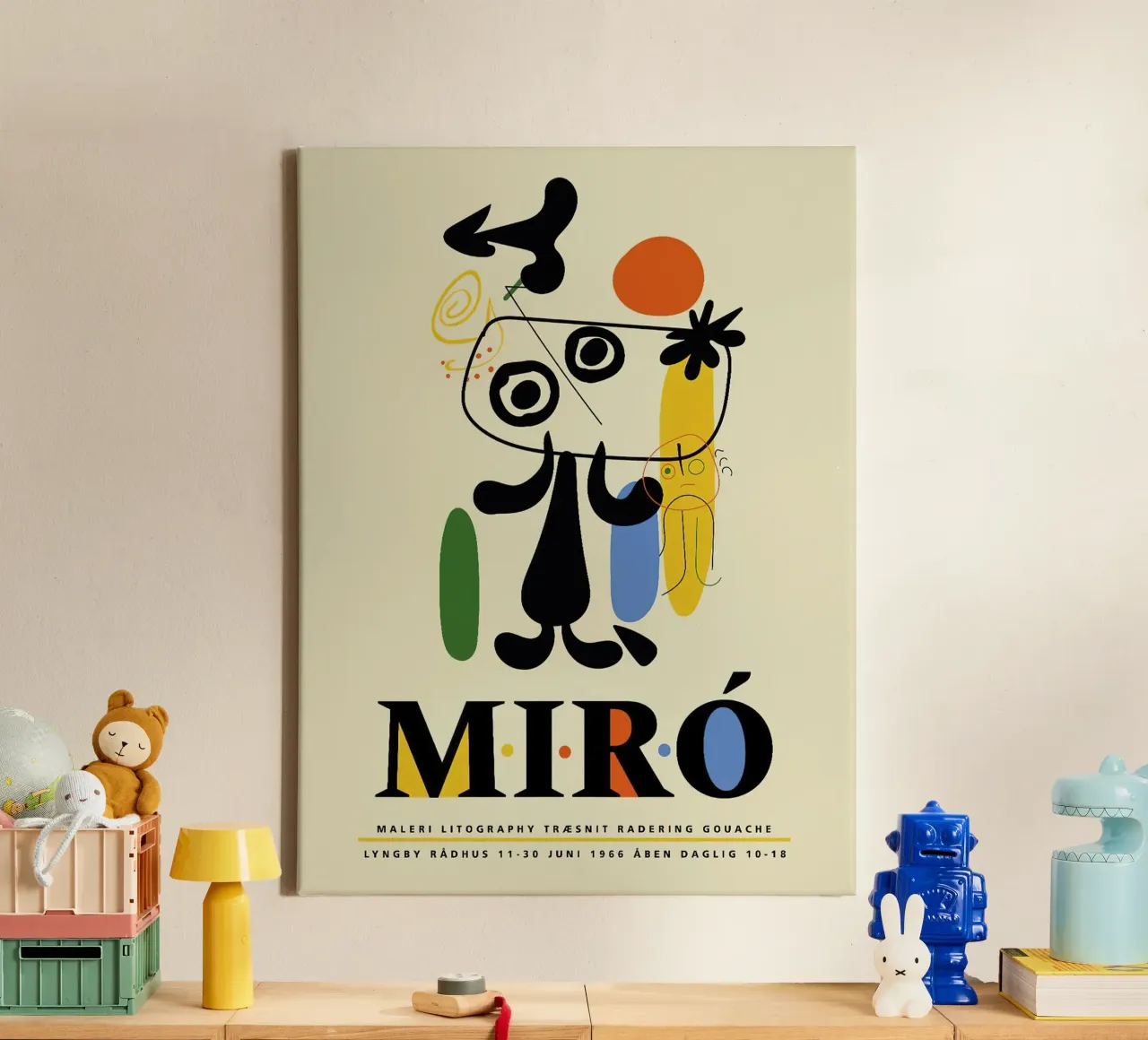 Joan Miro Maleri Lithography Leinwand mit Schattenfugenrahmen von phillipp veisenberg