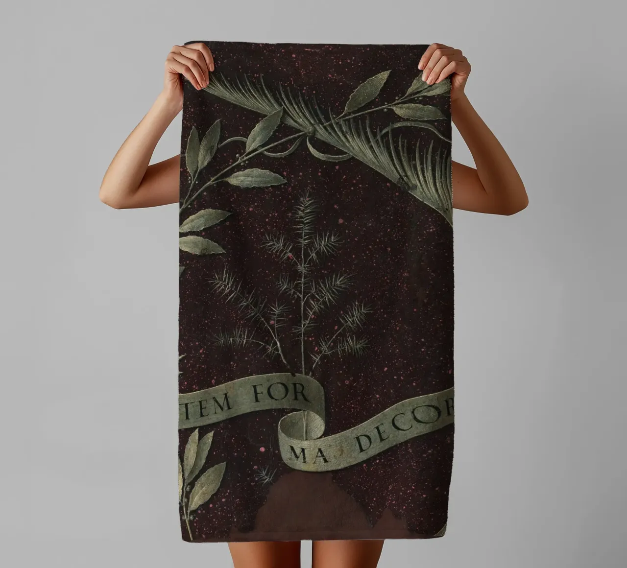 Leonardo da Vinci - Wreath of Laurel, Palm, and Juniper towel by Venus Art