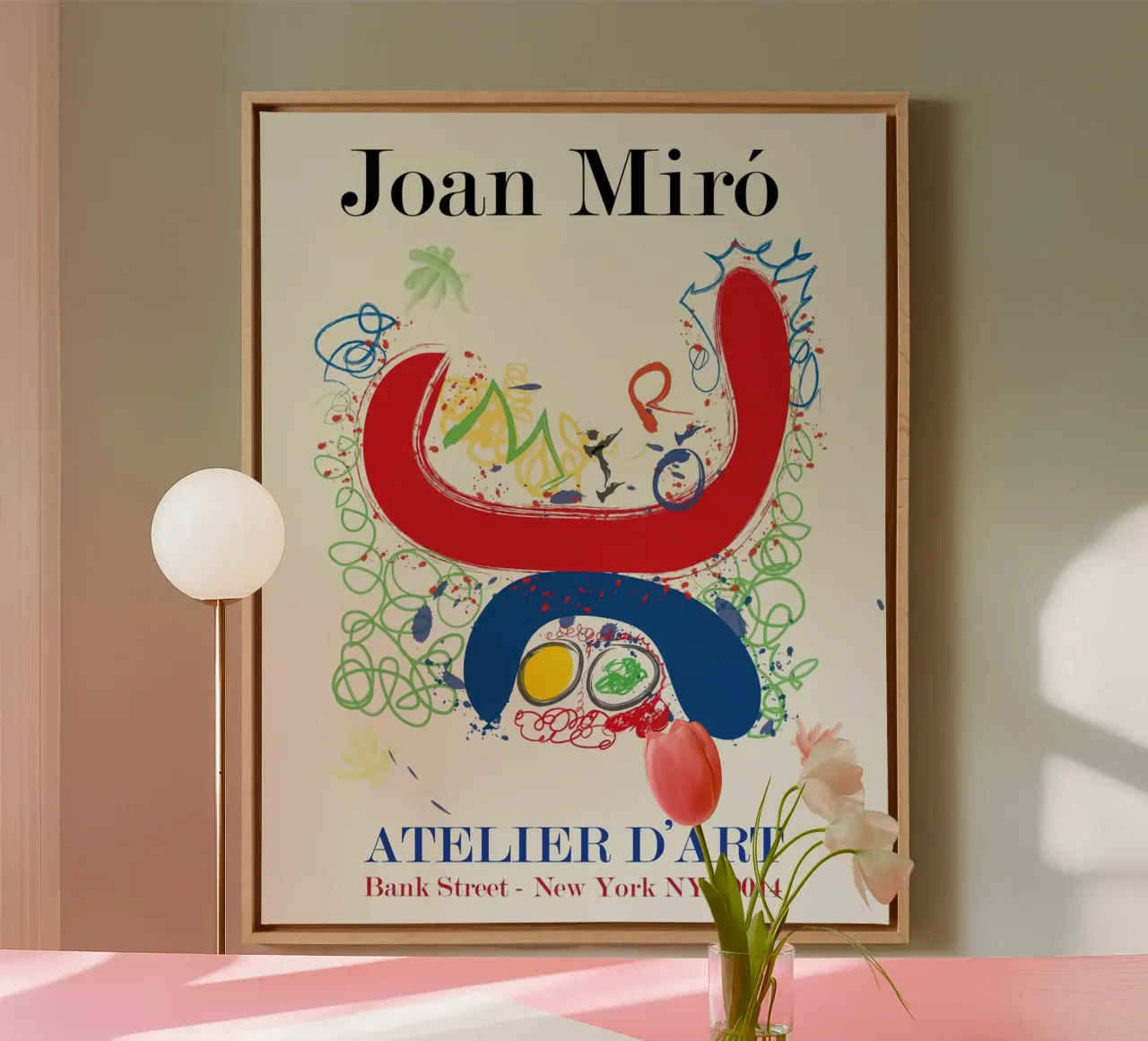 JOAN MIRO ATELIER DART POSTER canvas met Baklijst van phillipp veisenberg