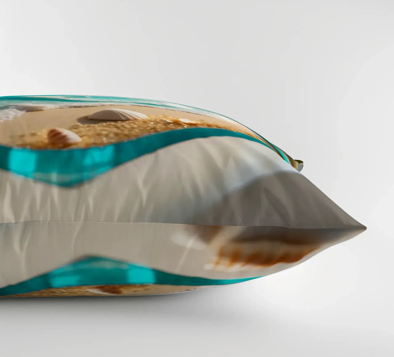 Il design del lavabo del bagno è caratterizzato da acqua che scorre e spiaggia sabbiosa cuscino da DesignDoodle