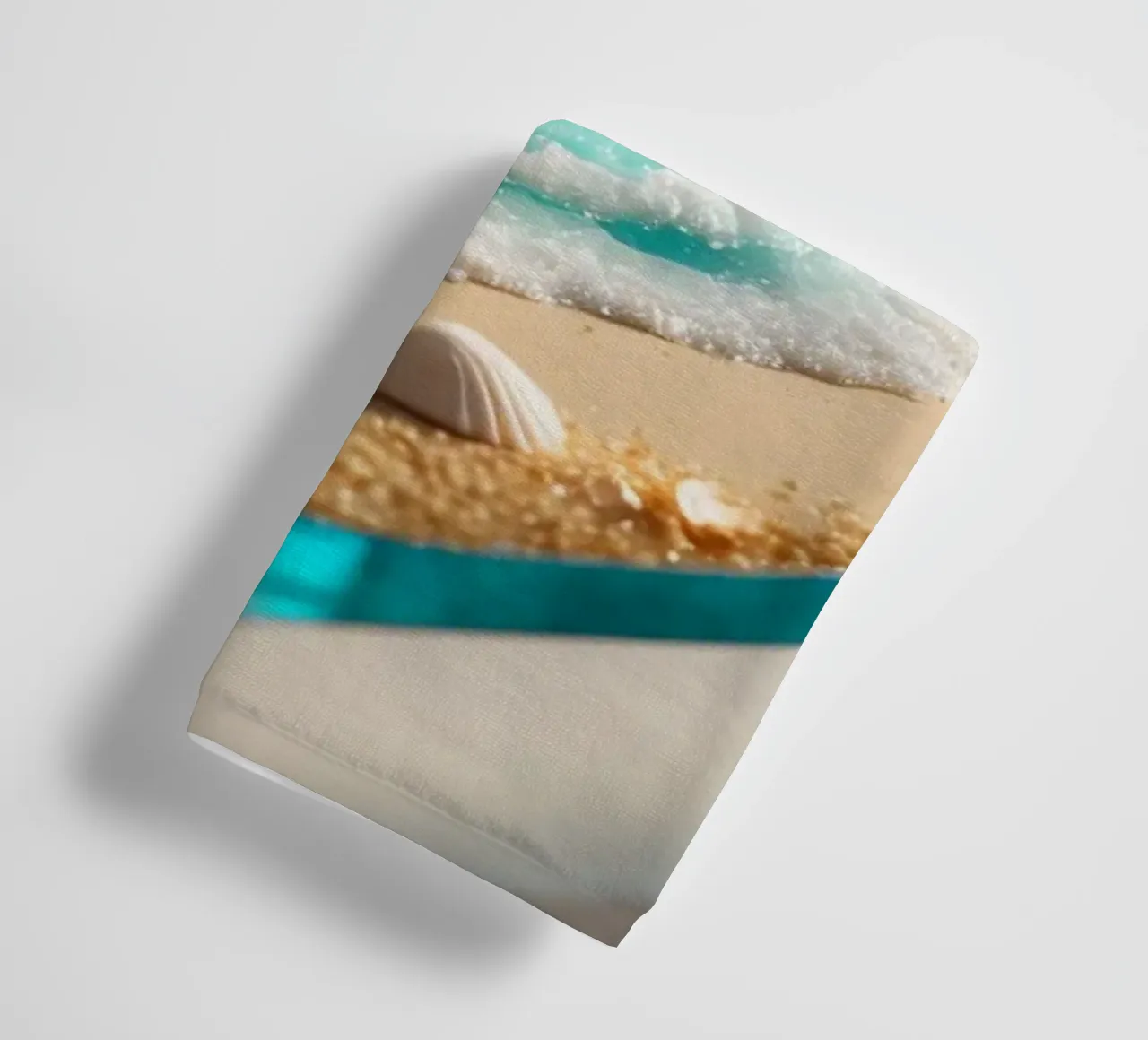 Il design del lavabo del bagno è caratterizzato da acqua che scorre e spiaggia sabbiosa asciugamano da bagno da DesignDoodle
