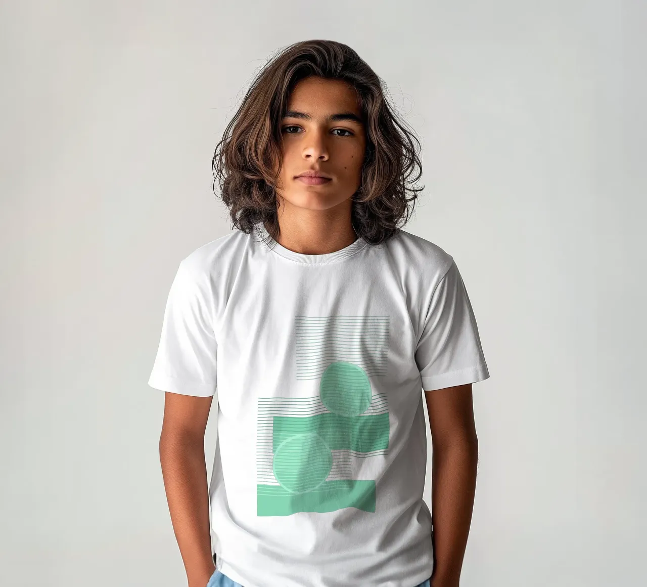 Geometrico Minimal Neo Mint t-shirt bambini da SilverPegasus