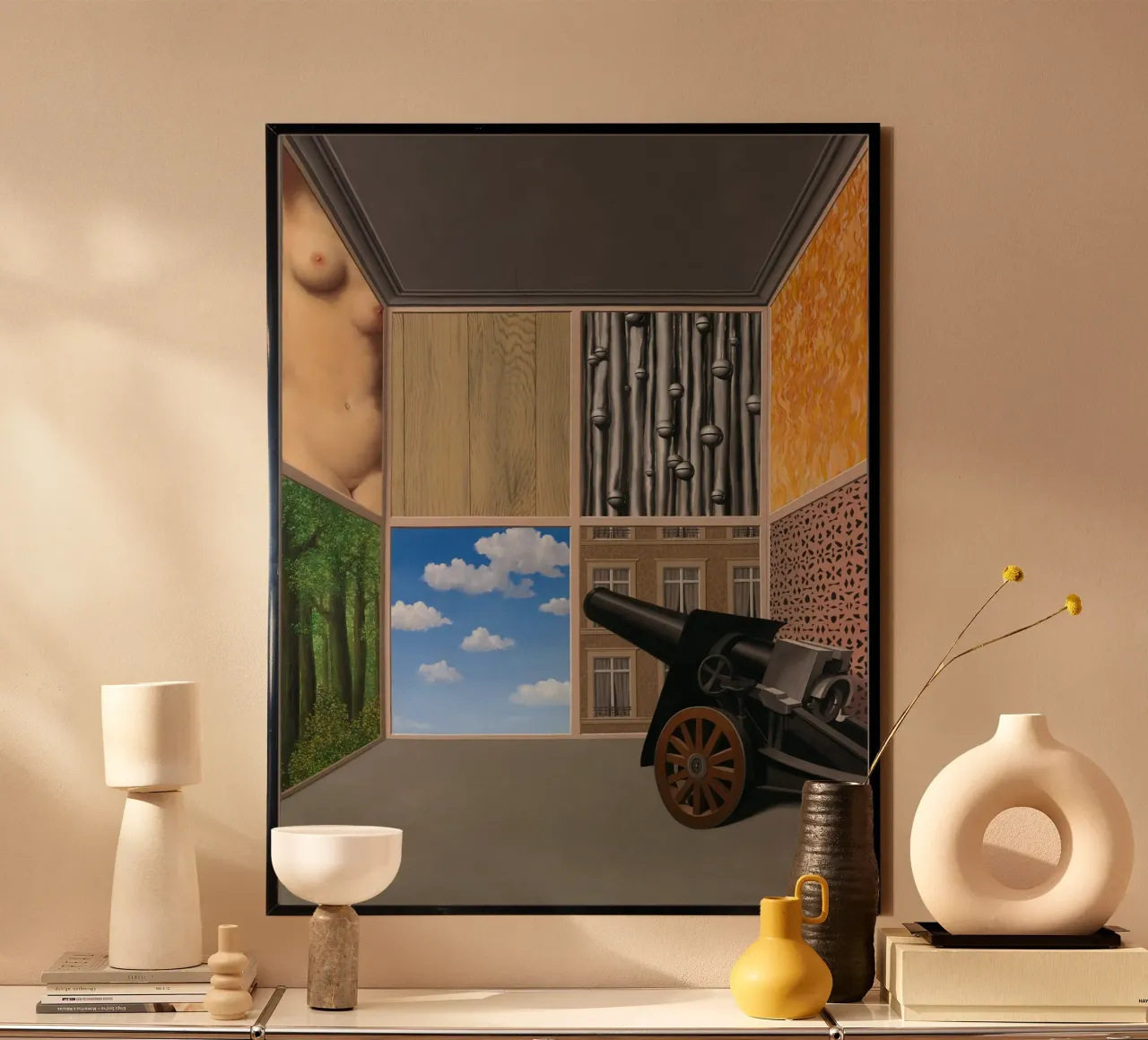 René Magritte Sulla soglia della libertà (1937) poster con telaio in alluminio da Classic Art Prints