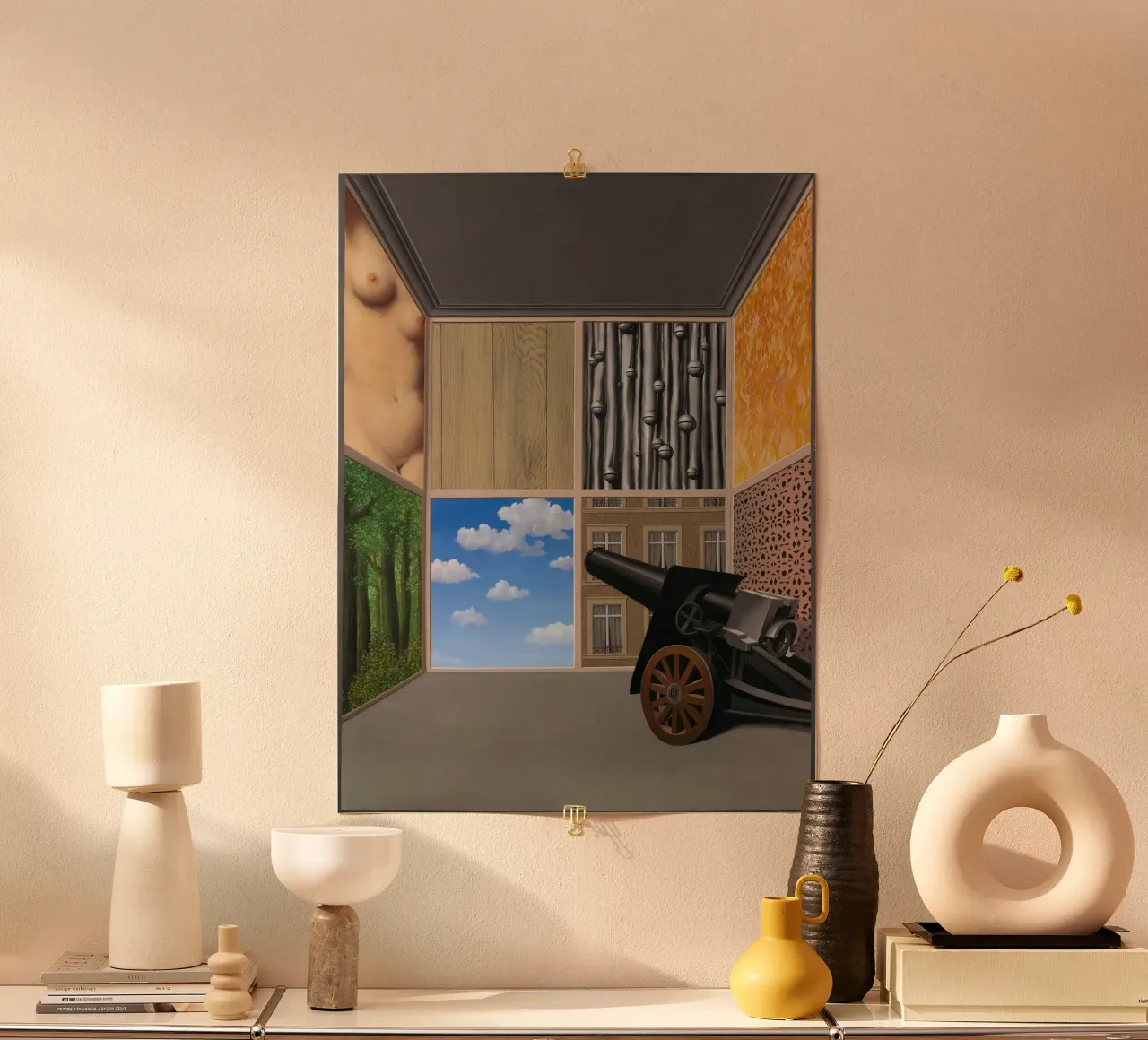 René Magritte Sulla soglia della libertà (1937) poster con telaio in alluminio da Classic Art Prints
