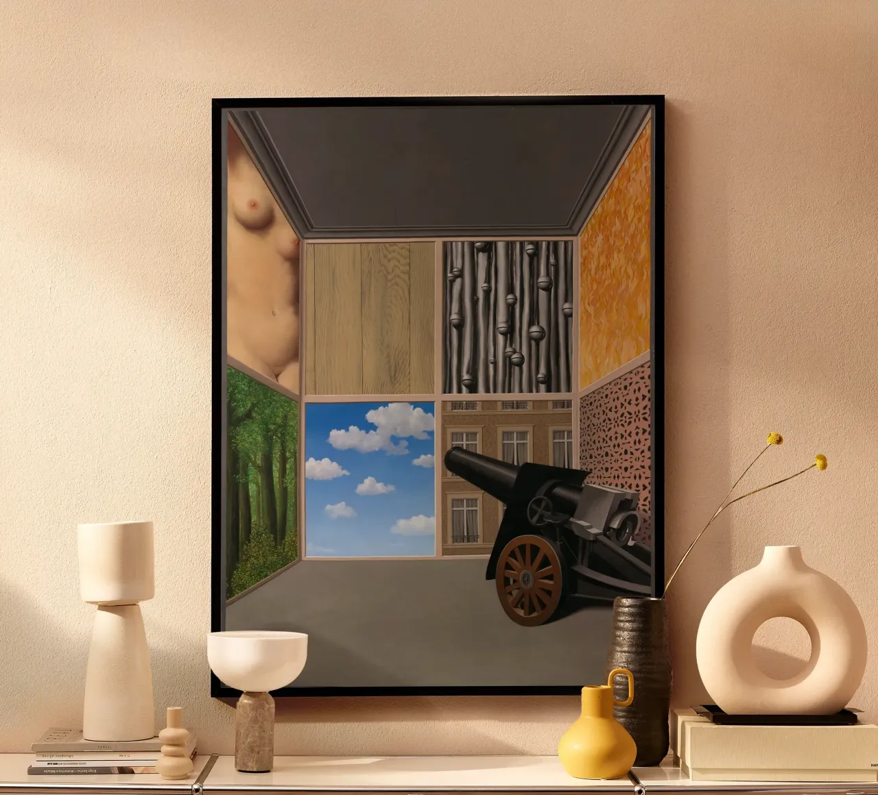 René Magritte Sulla soglia della libertà (1937) poster con telaio in alluminio da Classic Art Prints