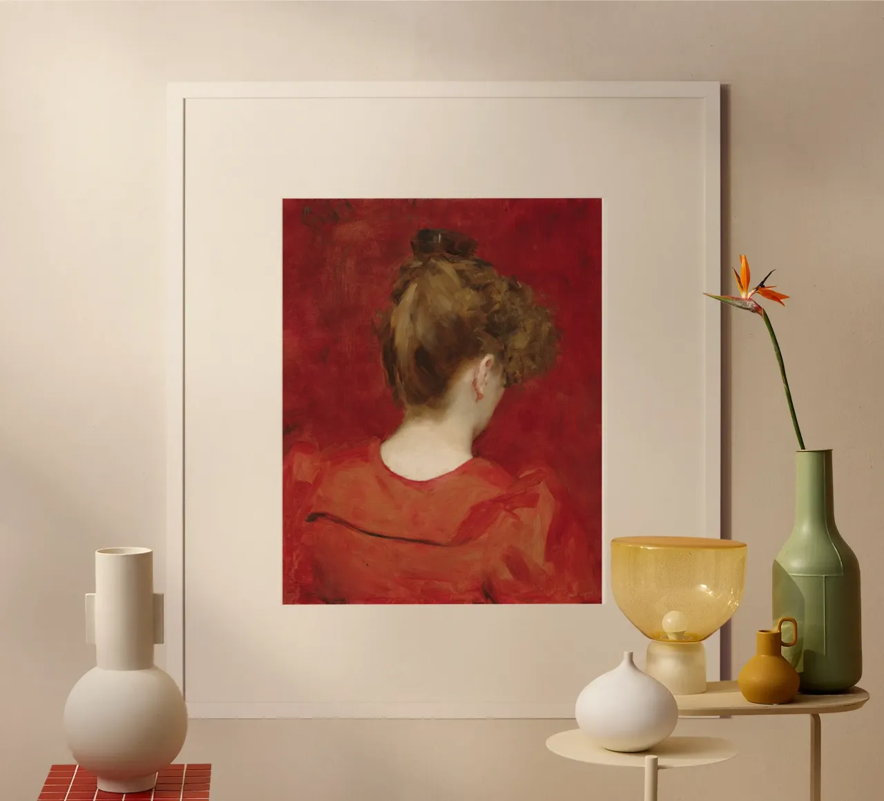 Lo "Studio di Lilia" di Carolus-Duran poster con telaio in alluminio da Classic Art Prints