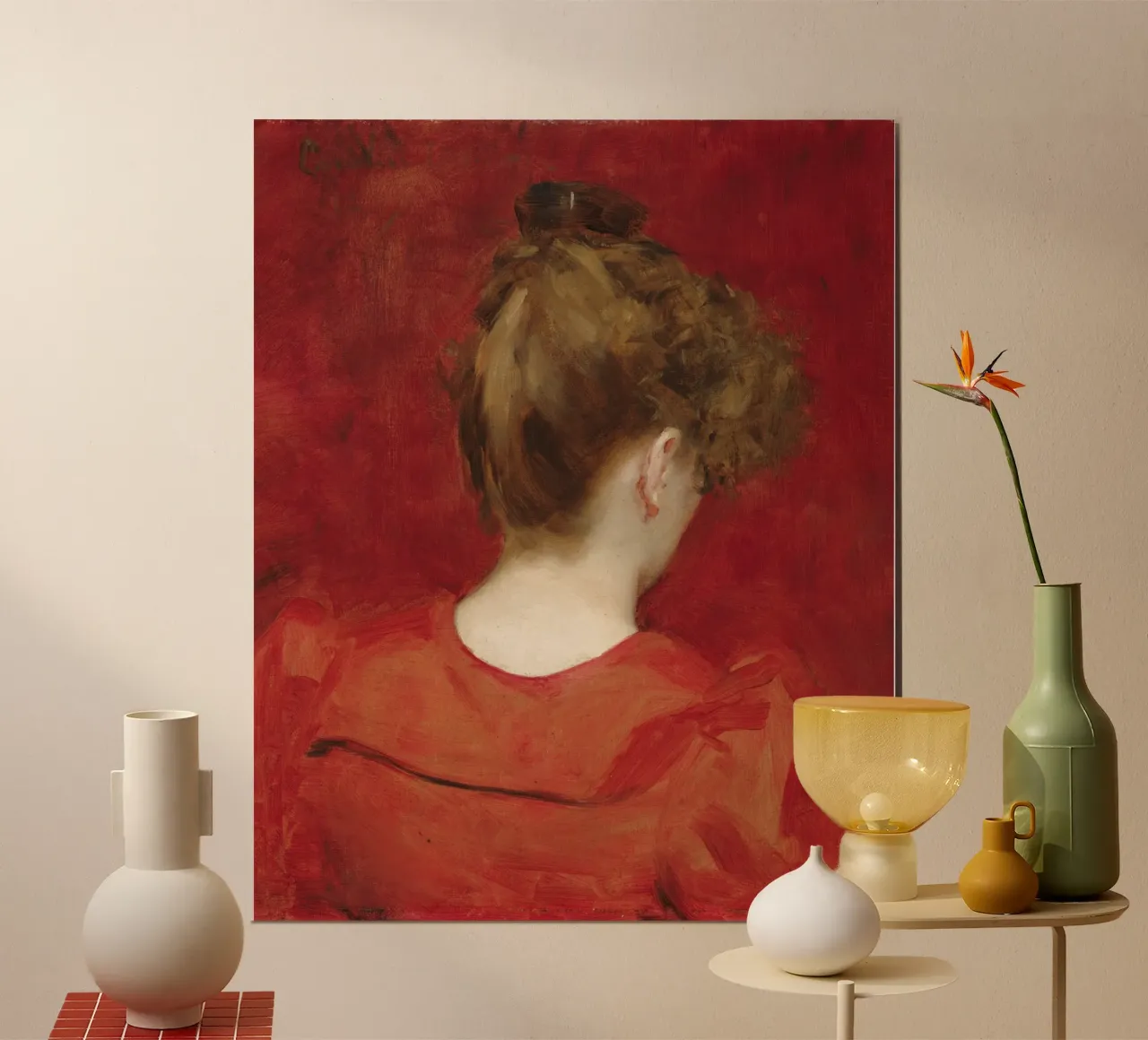 Lo "Studio di Lilia" di Carolus-Duran poster con telaio in alluminio da Classic Art Prints
