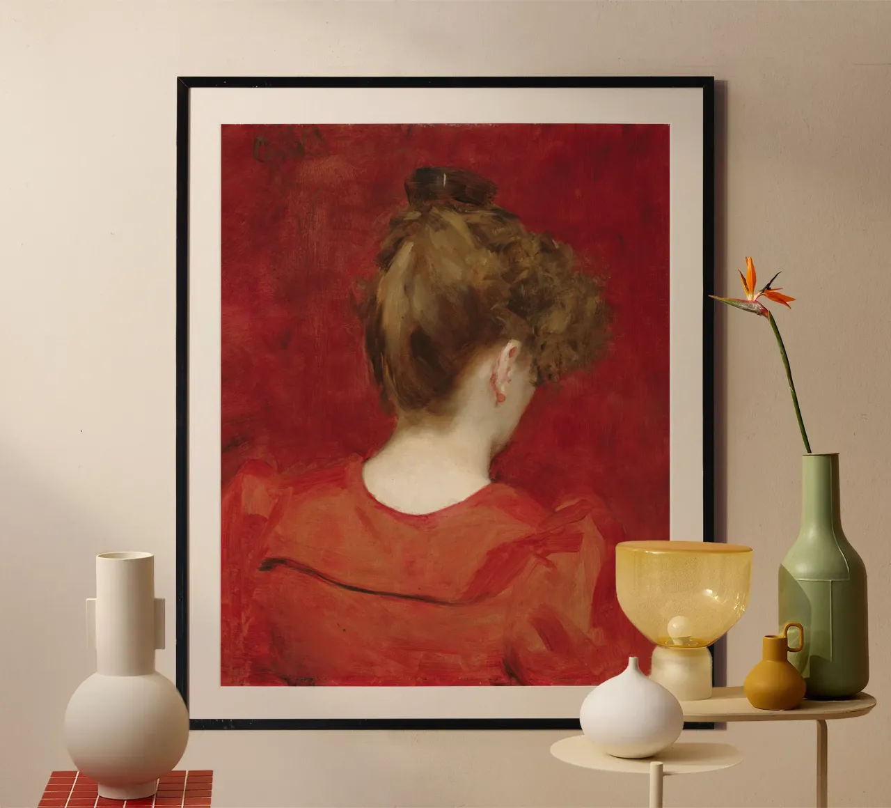 Lo "Studio di Lilia" di Carolus-Duran poster con telaio in alluminio da Classic Art Prints