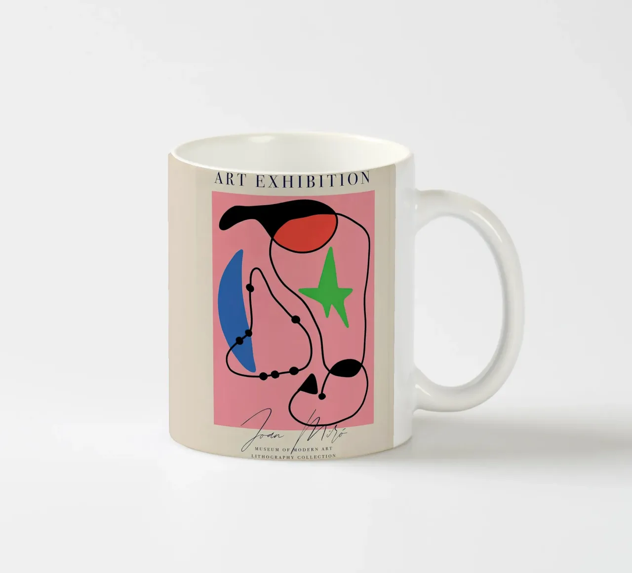 Manifesto della mostra d'arte di Joan Miro tazza in ceramica da phillipp veisenberg