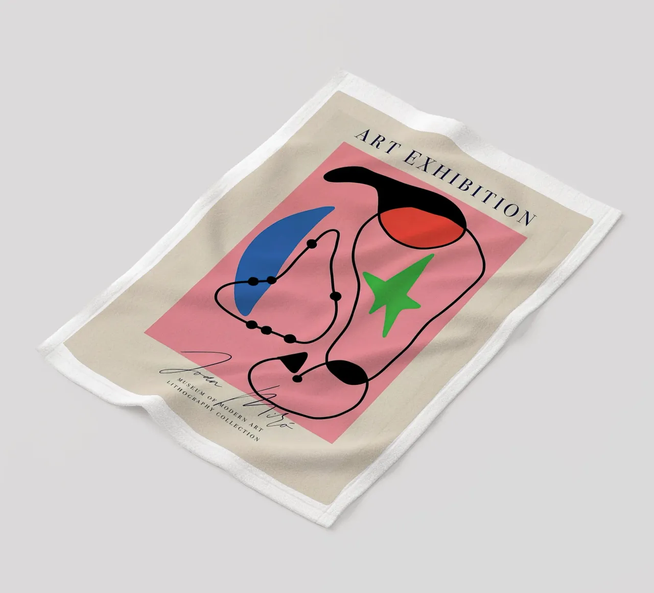 Manifesto della mostra d'arte di Joan Miro coperta in pile da phillipp veisenberg