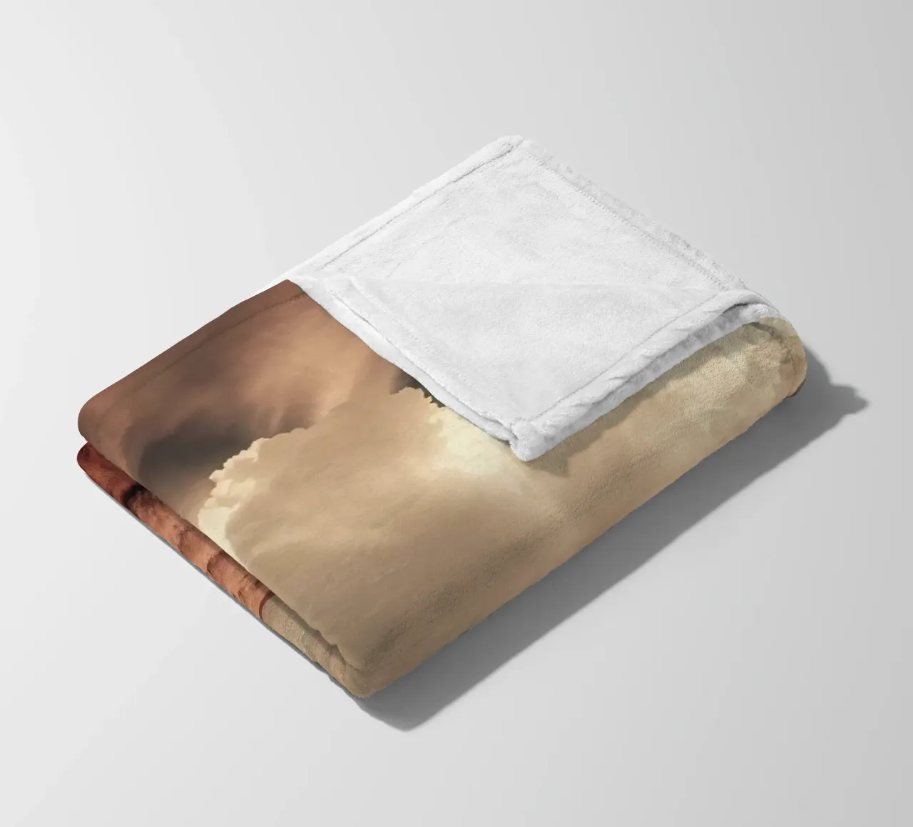 Un vasto paesaggio desertico con nuvole e foreste selvagge coperta in pile da DesignDoodle