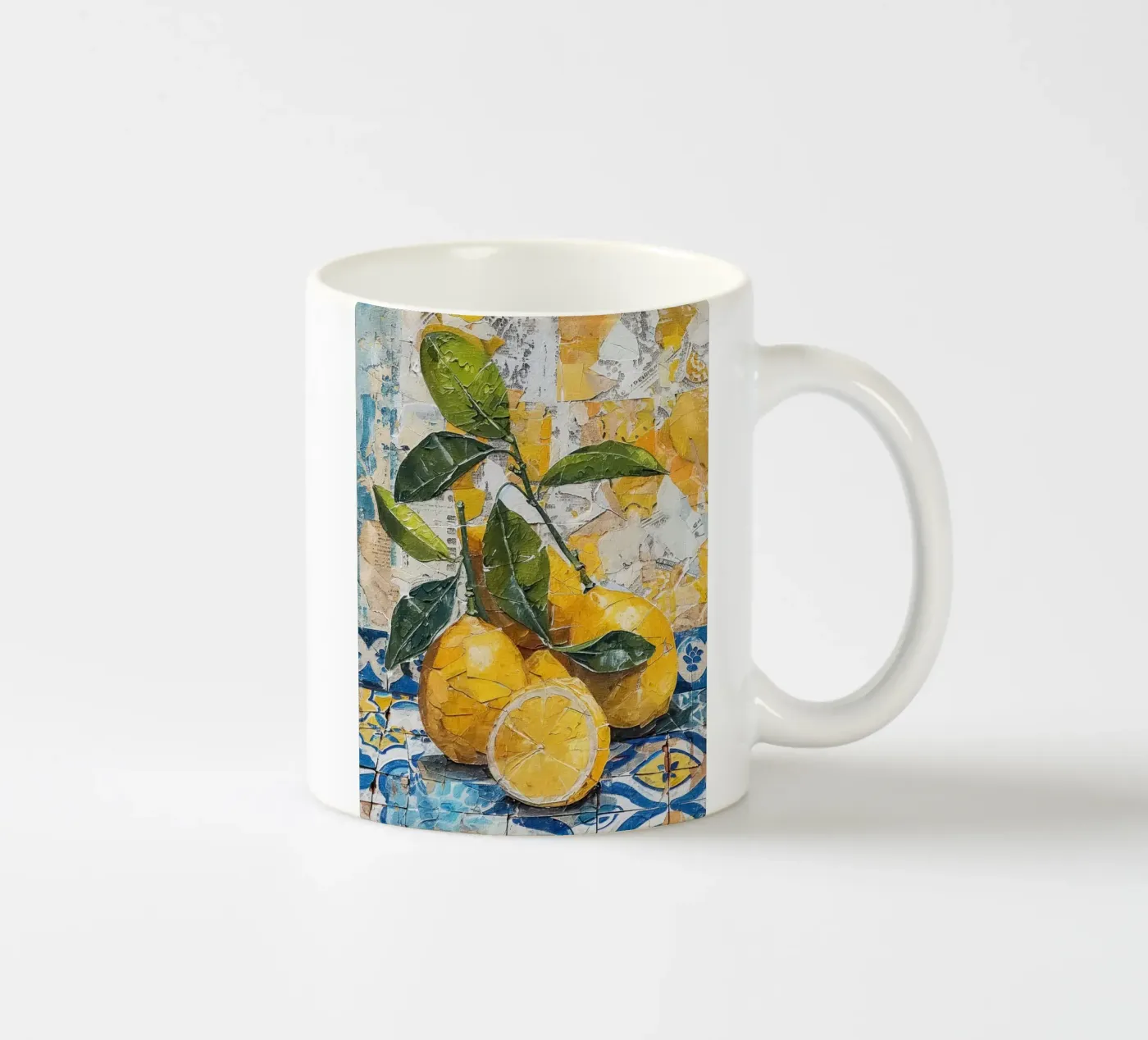 Lemons ceramic mug by LisaArtes