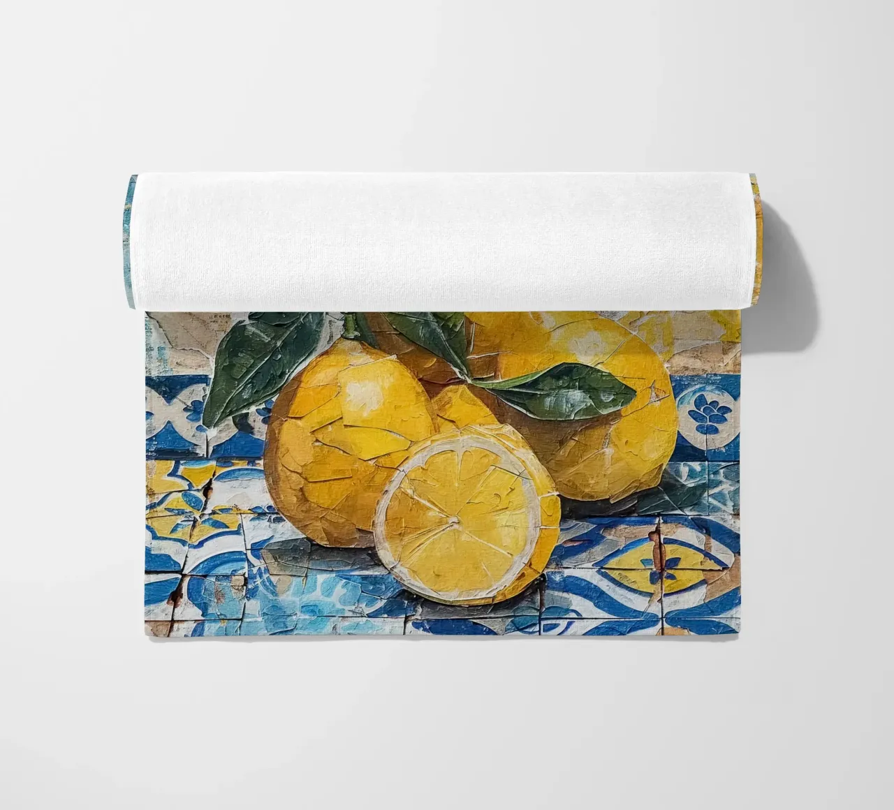 Lemons beach towel by LisaArtes