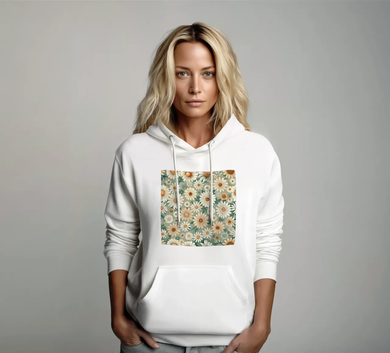 Daisy Reverie felpa con cappuccio da Botanical Pattern House