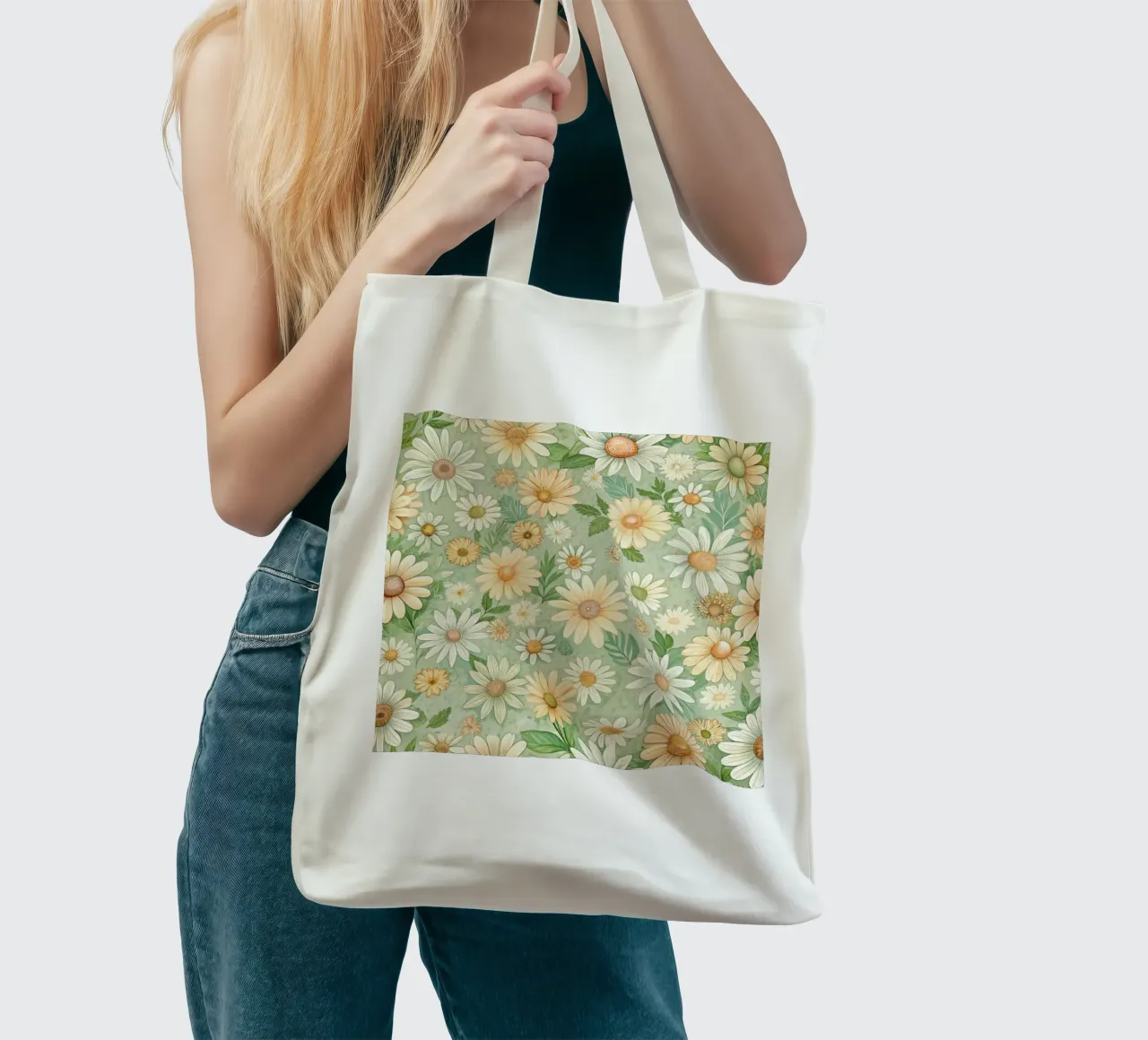 Daisy Reverie borsa in juta da Botanical Pattern House