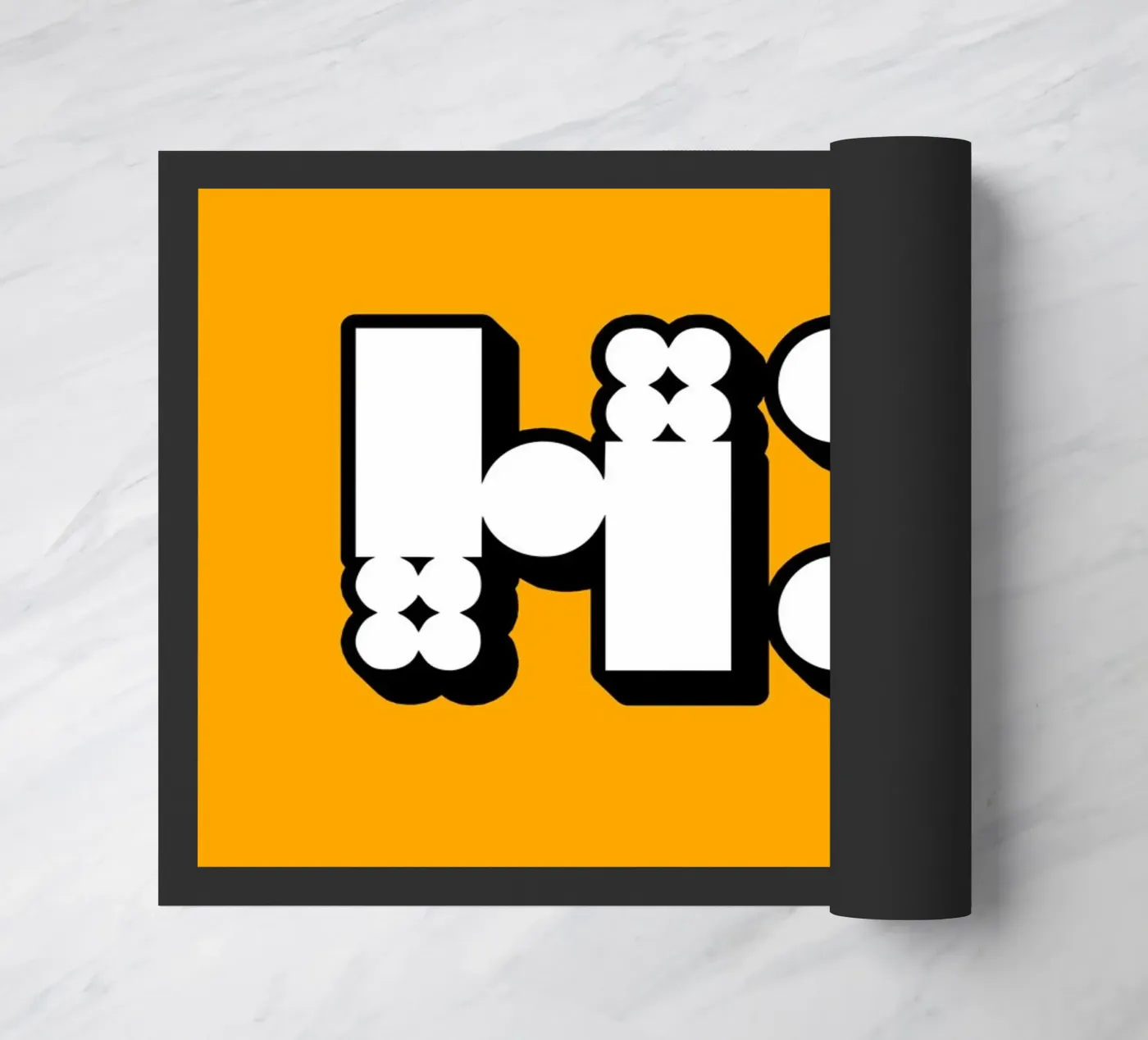 "HI" doormat by SMRT STUDIO
