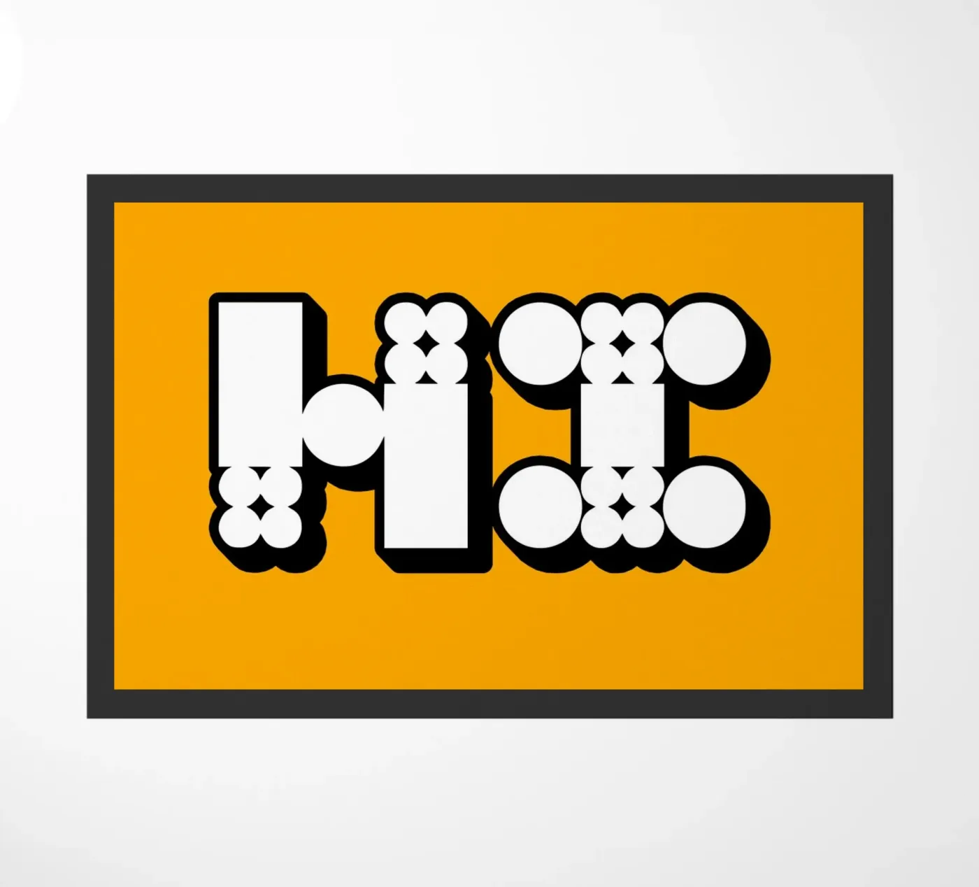 "HI" doormat by SMRT STUDIO