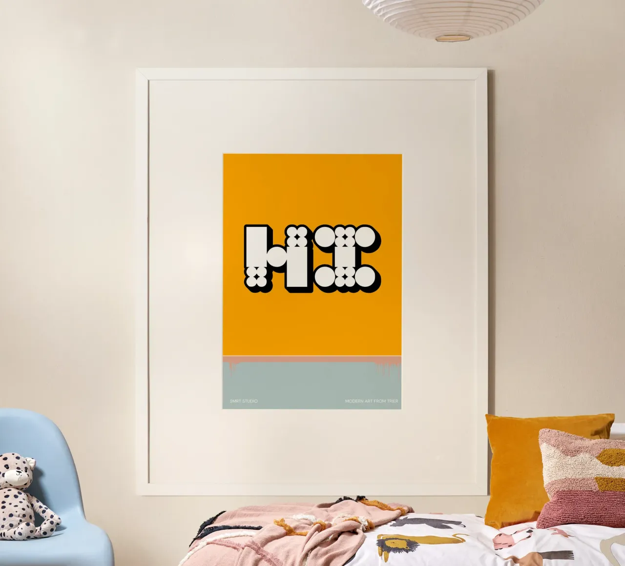 "HI" poster con telaio in plastica da Einfach Uebel