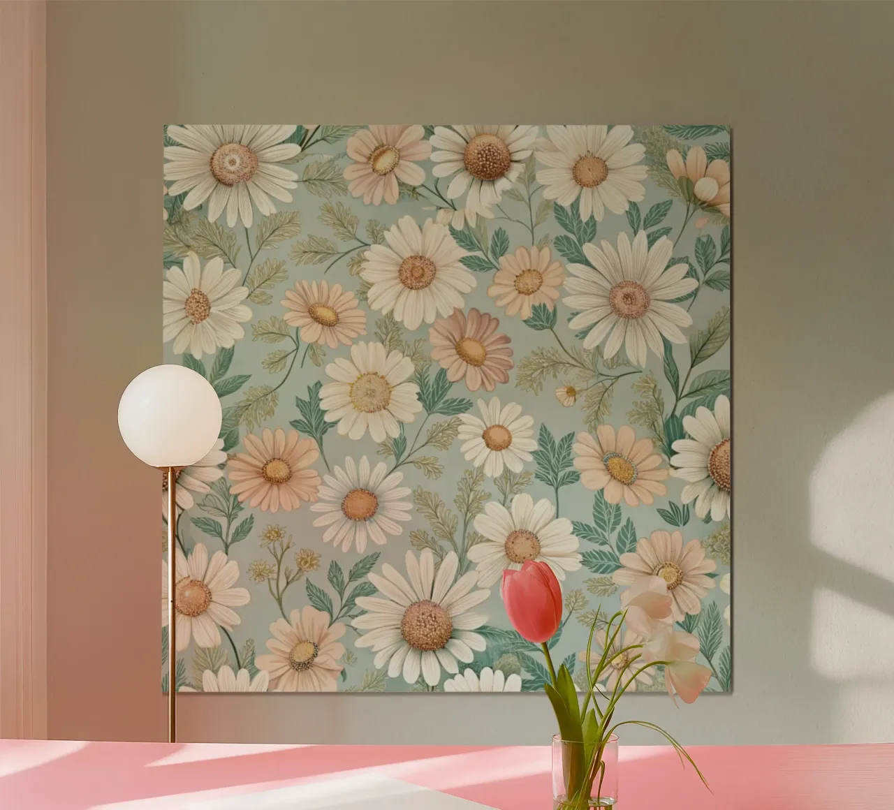 Daisy Reverie poster con telaio in legno da Botanical Pattern House