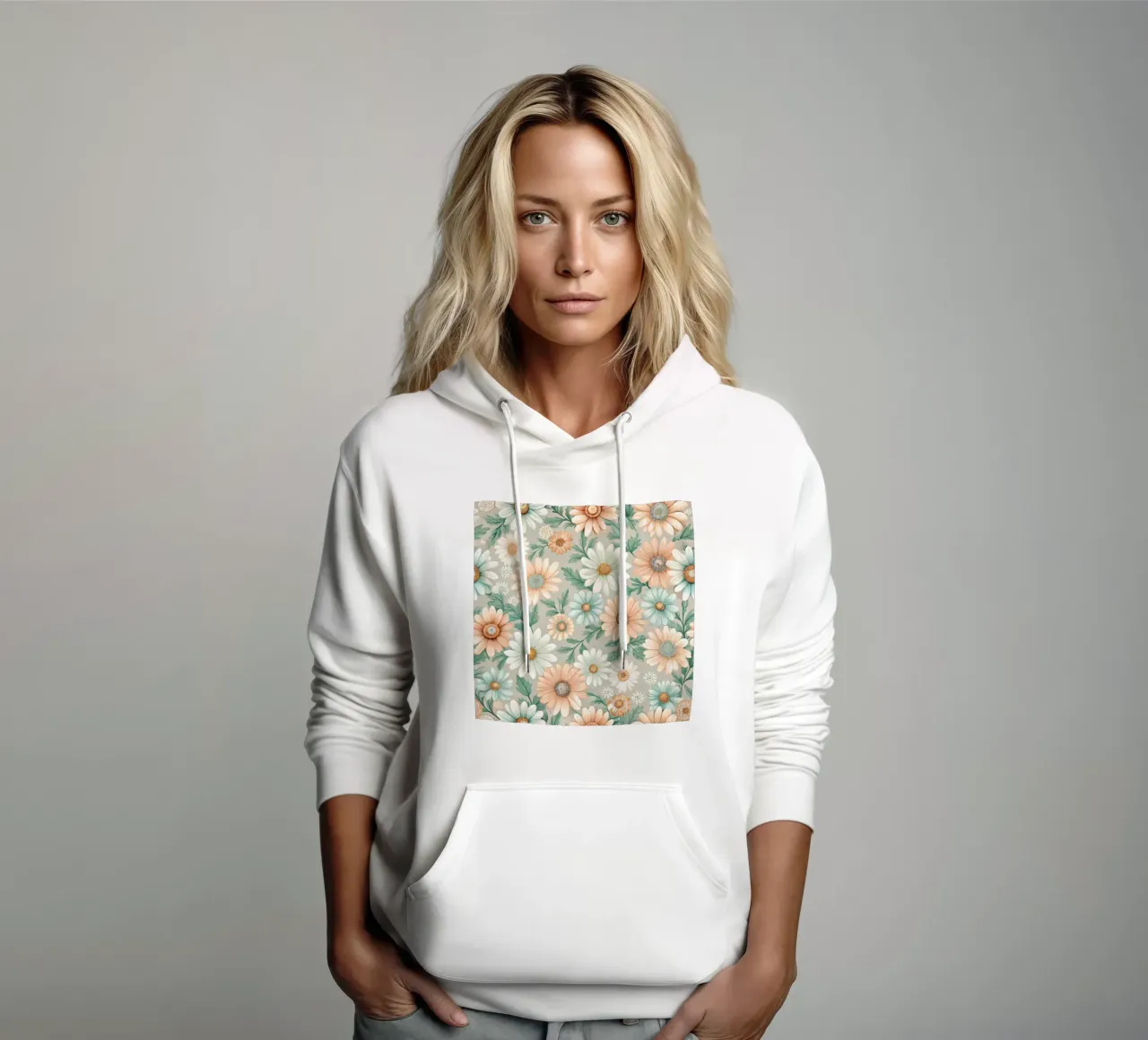 Daisy Reverie felpa con cappuccio da Botanical Pattern House