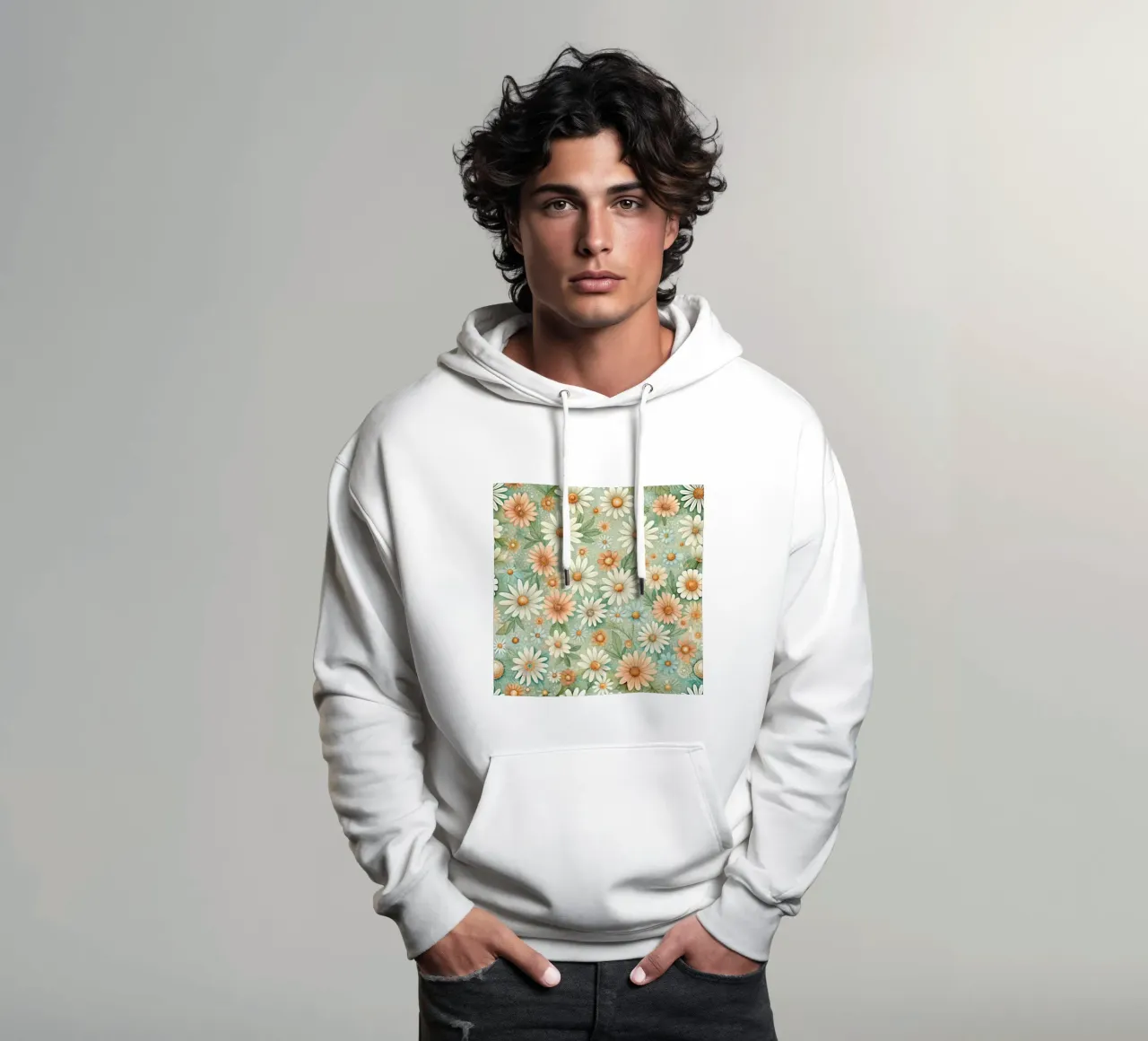 Daisy Reverie felpa con cappuccio da Botanical Pattern House