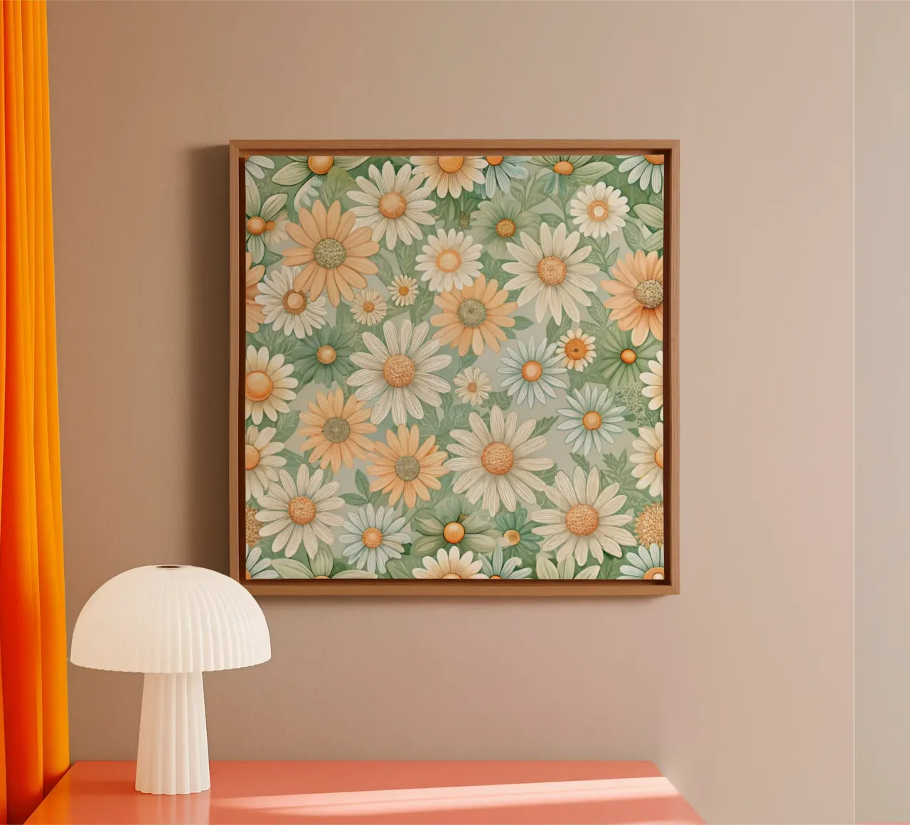 Daisy Reverie canvas with Floater frame by Botanical Pattern House