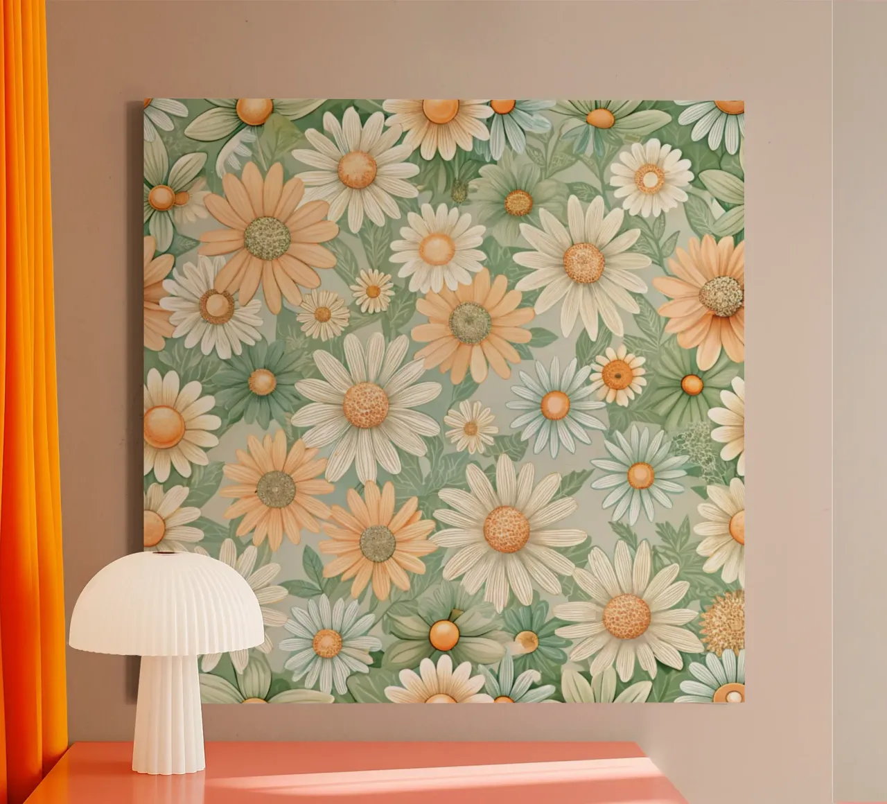 Daisy Reverie canvas with Floater frame by Botanical Pattern House