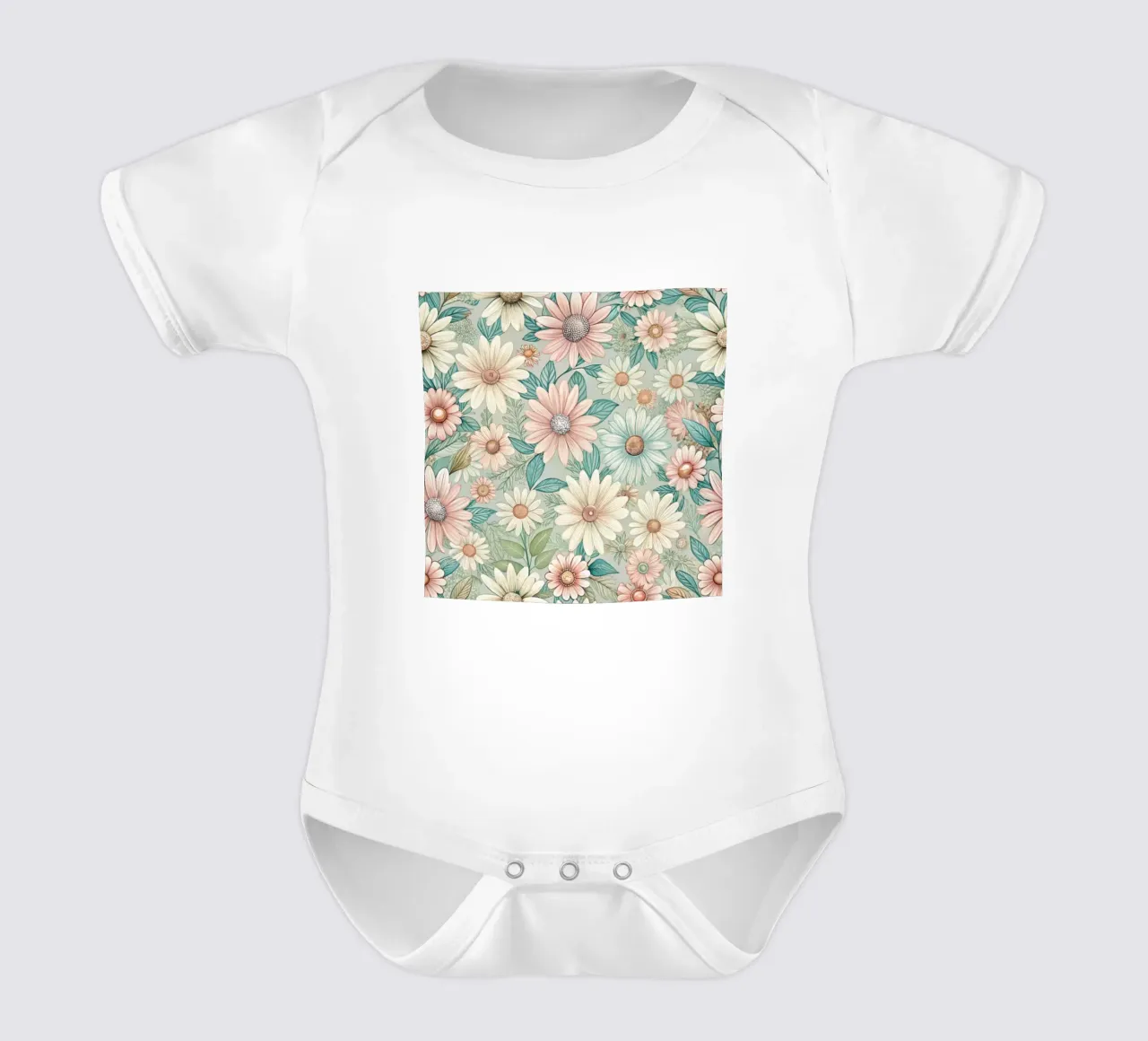 Daisy Reverie body neonato maniche corte da Botanical Pattern House