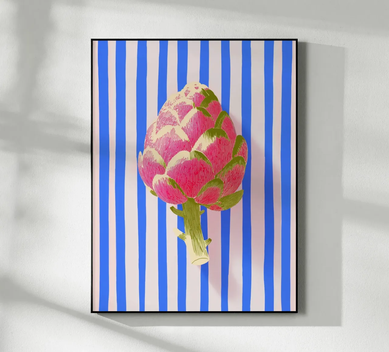 Artichoke Loves Stripes acrylic glass by Carinaprint