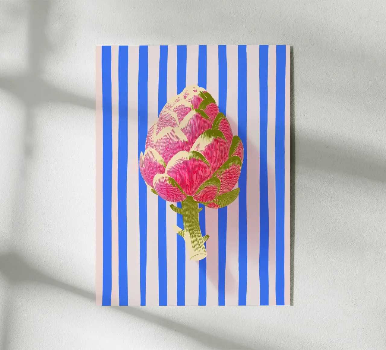 Artichoke Loves Stripes acrylic glass by Carinaprint