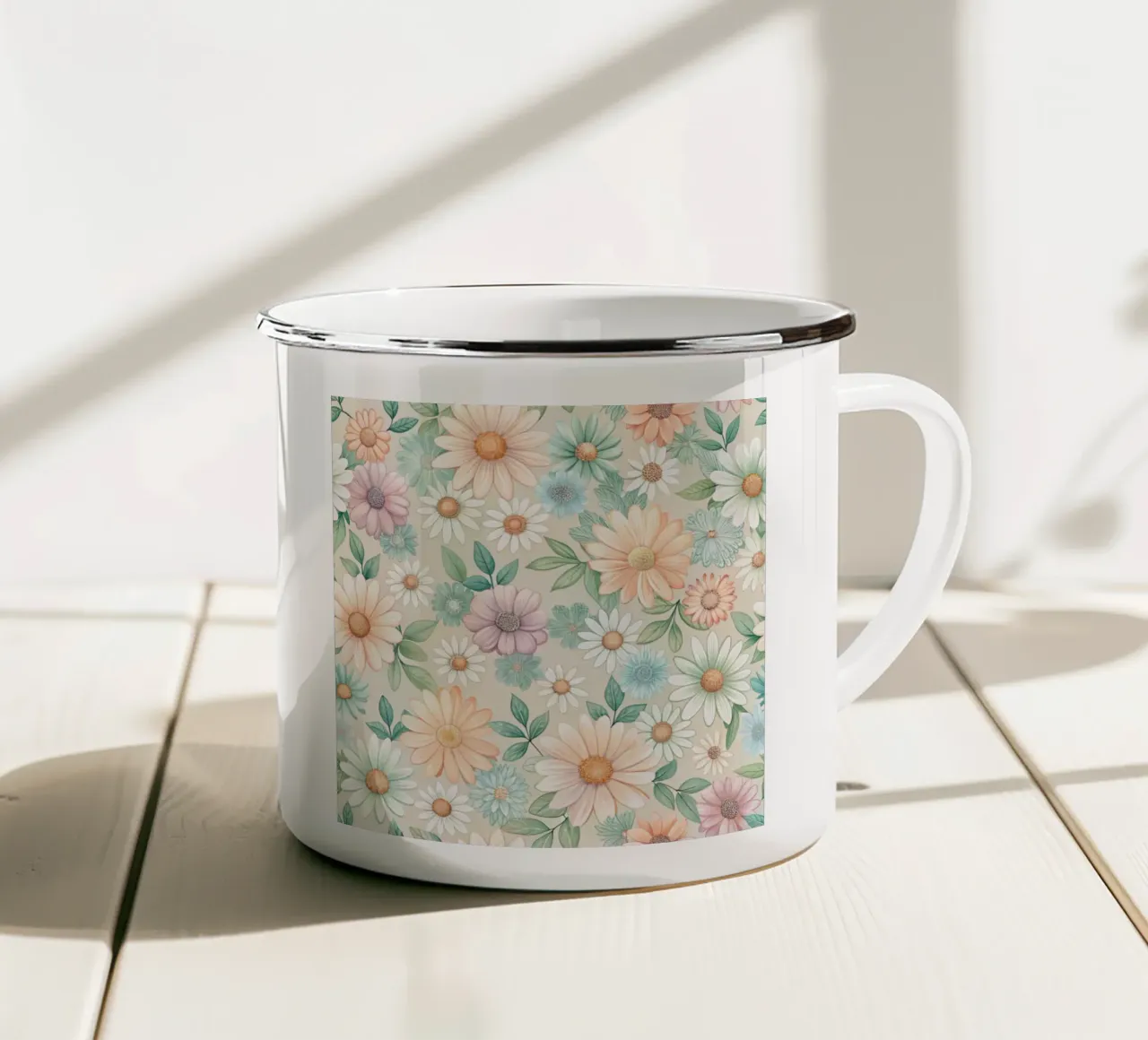 Daisy Reverie taza de esmalte de Botanical Pattern House